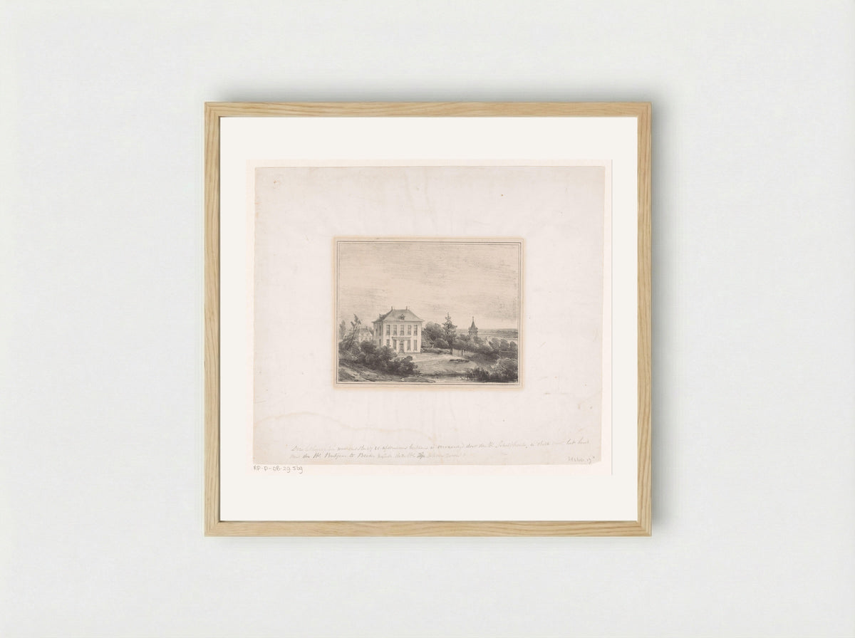 Huis van meneer Rutgers te Beek - Andreas Schelfhout - Framed Print Wood