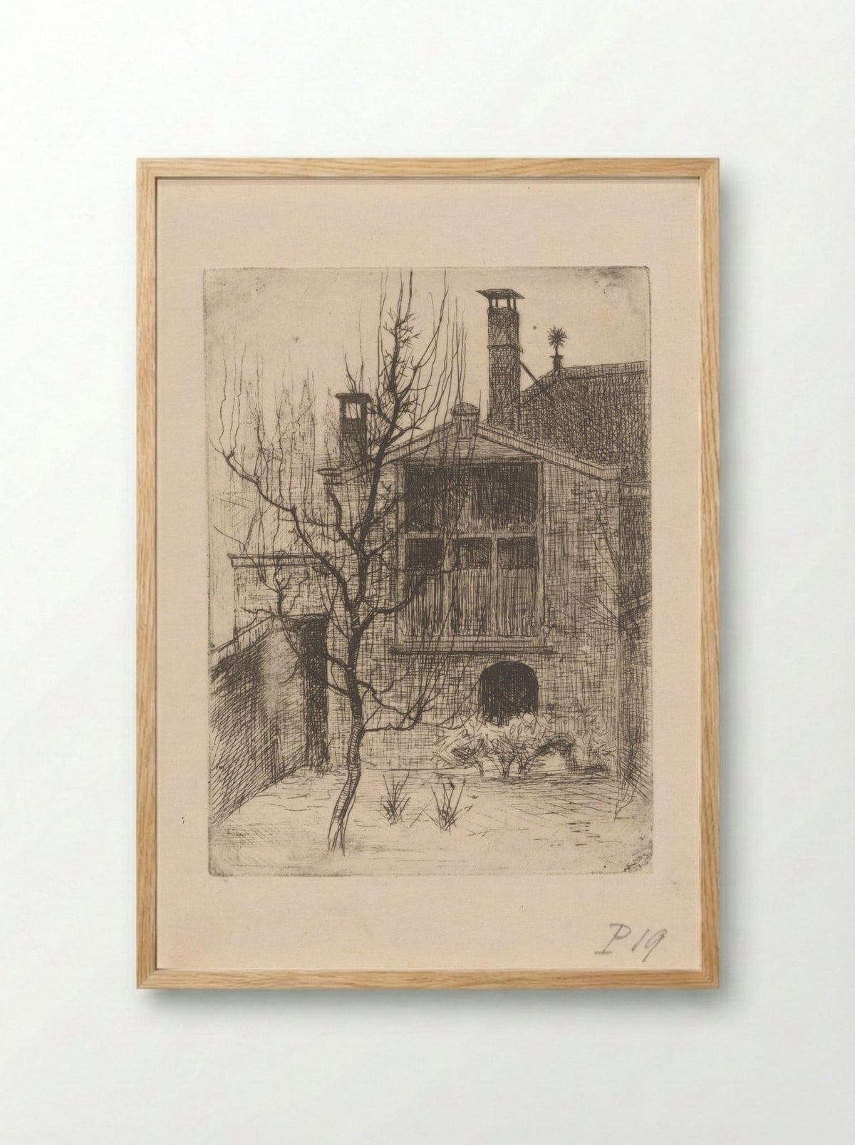 Huis vanuit de achtertuin gezien - Philip Zilcken - Framed Print Wood