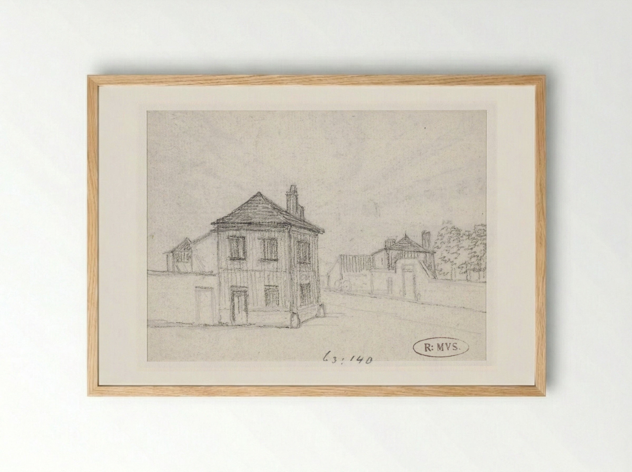 Huizen aan de rand van de stad - Georges Michel - Framed Print Wood