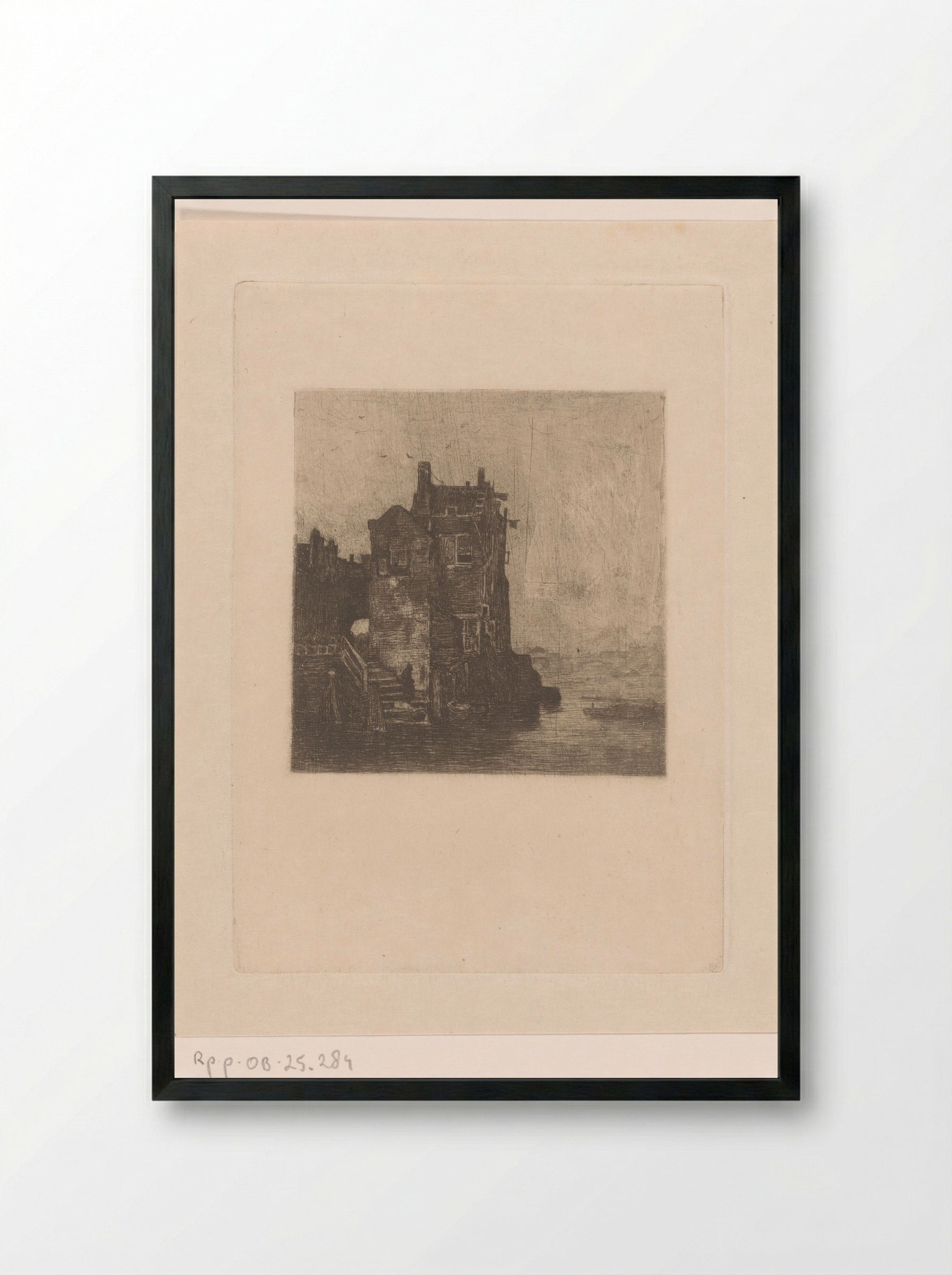 Huizen aan het water - Philip Zilcken - Framed Print Black