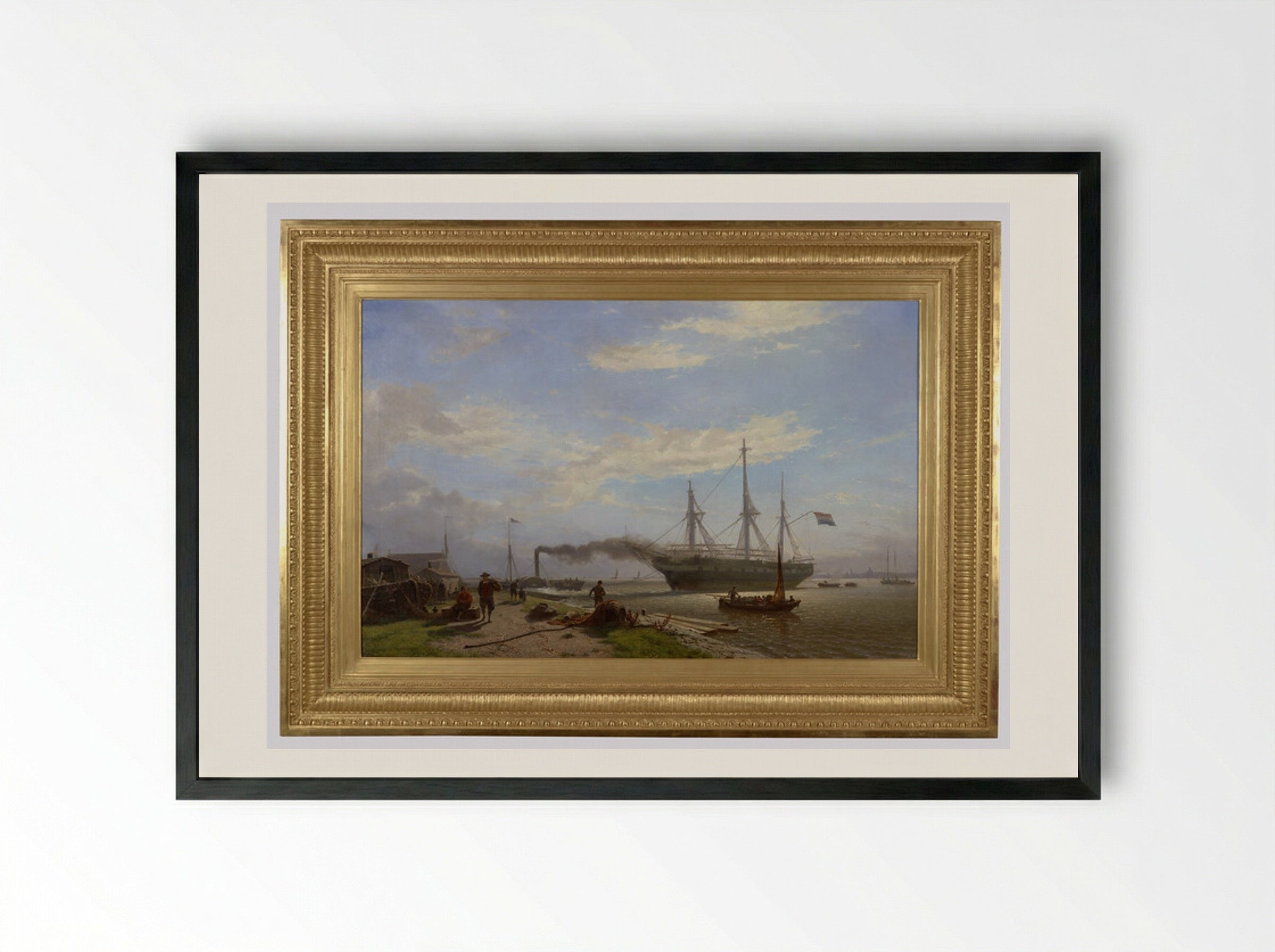 Huizen bij het strand - Willem Anthonie van Deventer - Framed Print Black