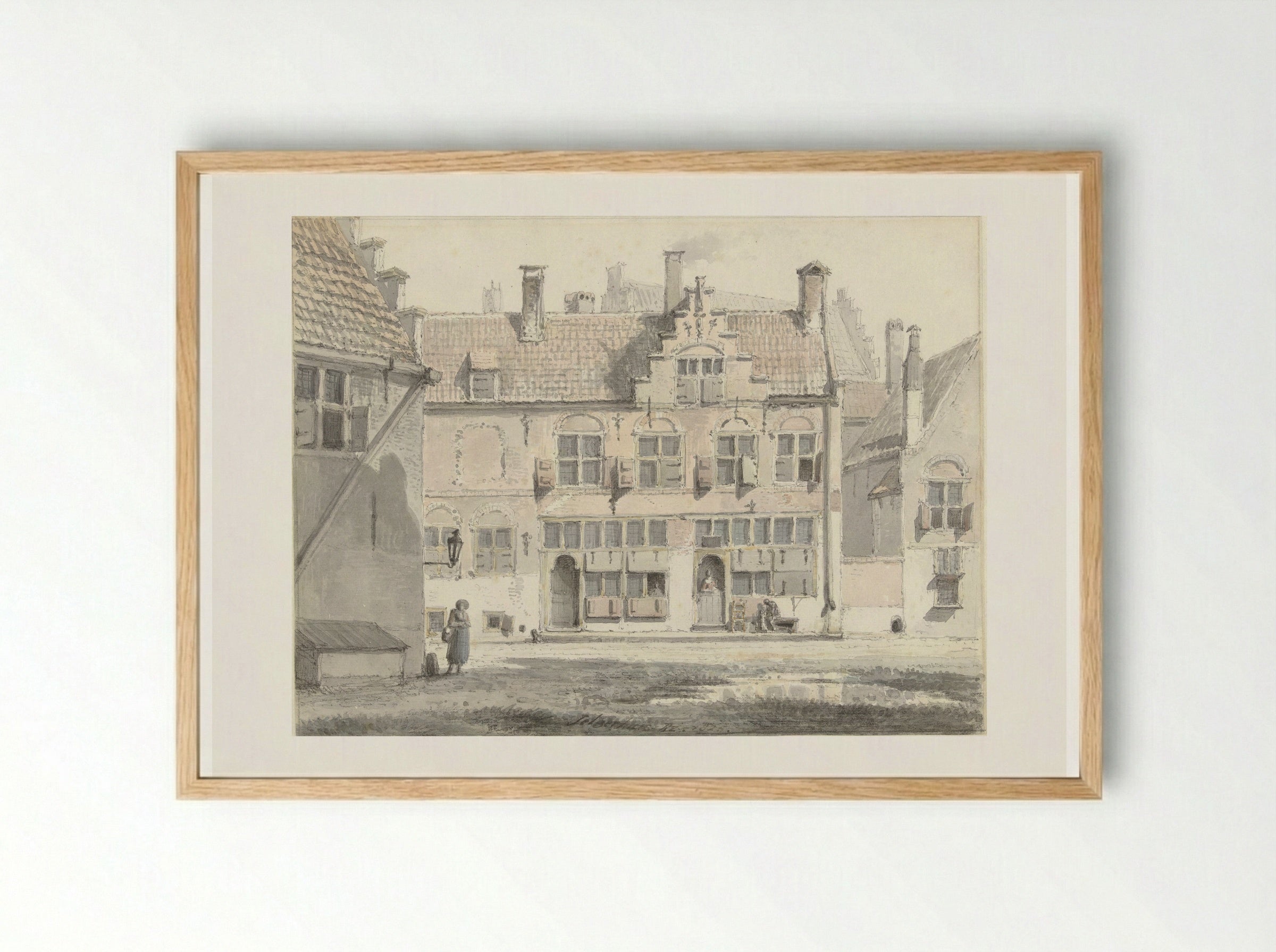 Huizen te Amersfoort - Johannes Jelgerhuis - Framed Print Wood