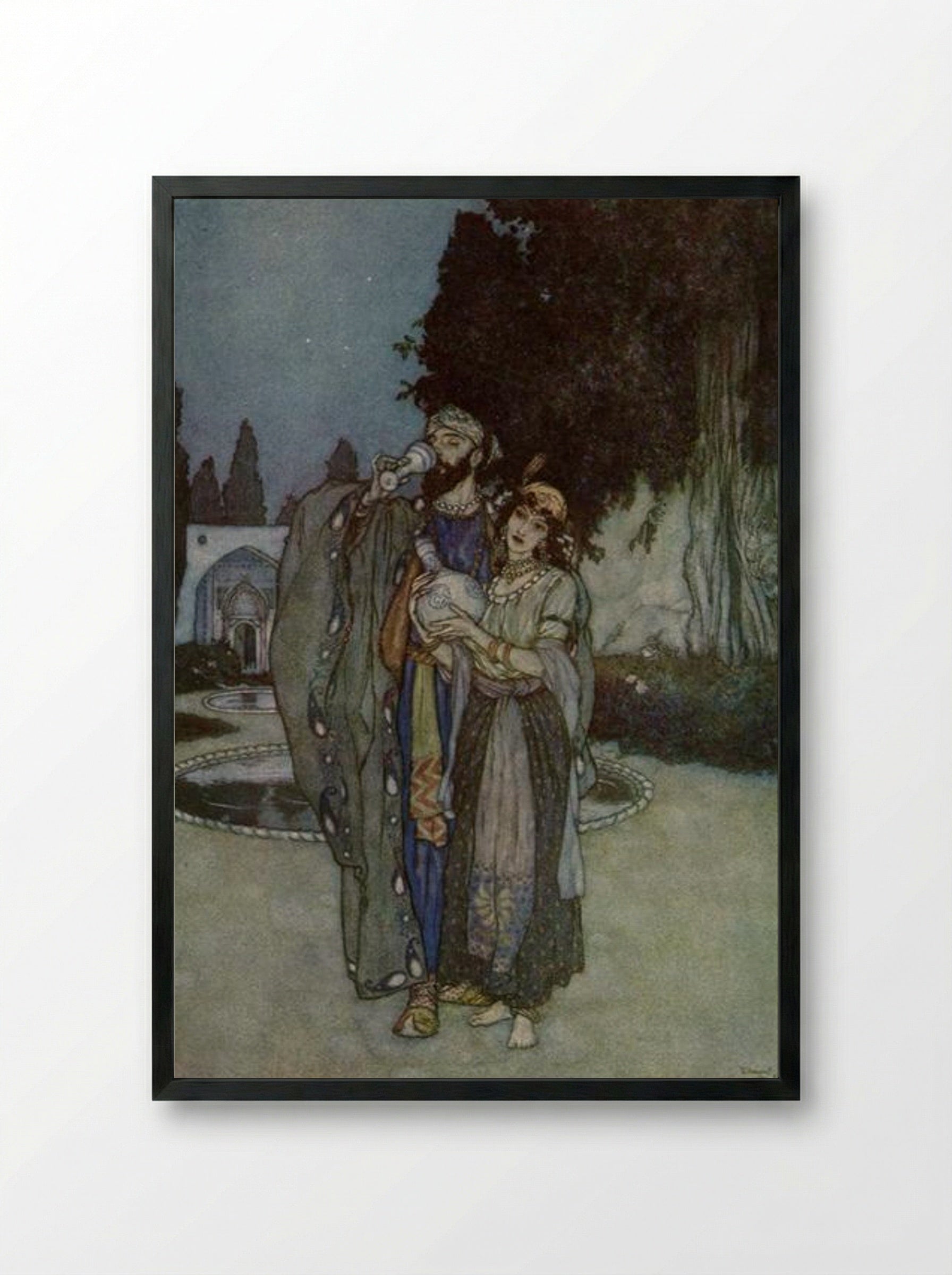 Human or Divine - Edmund Dulac - Framed Print Black