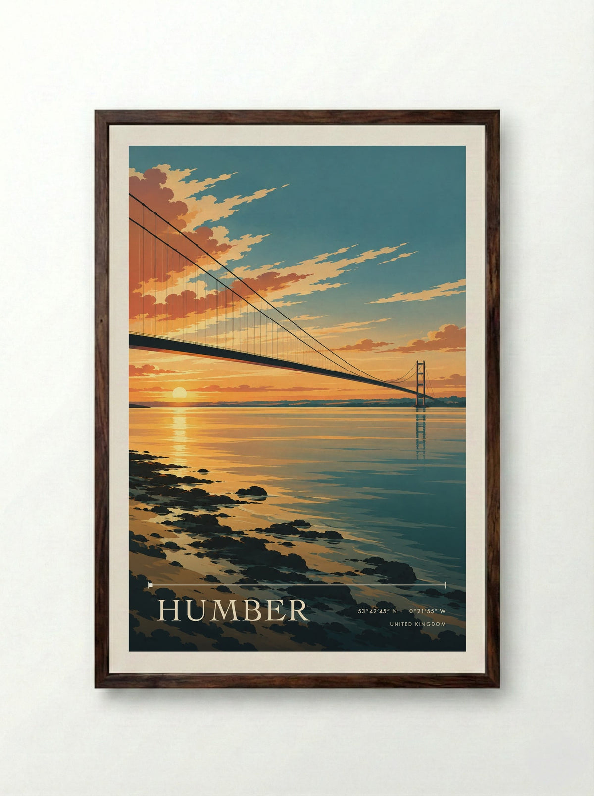 Humber | Travel Poster - Framed Print Dark Wood