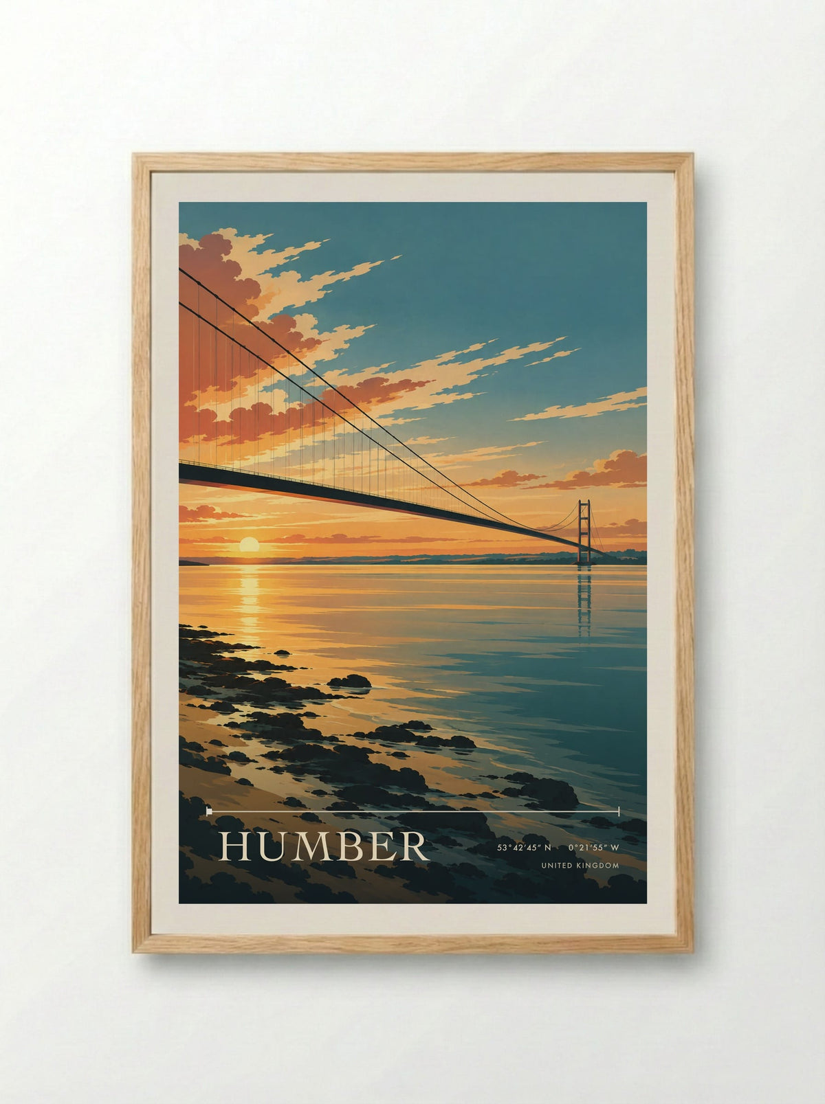 Humber | Travel Poster - Framed Print Wood