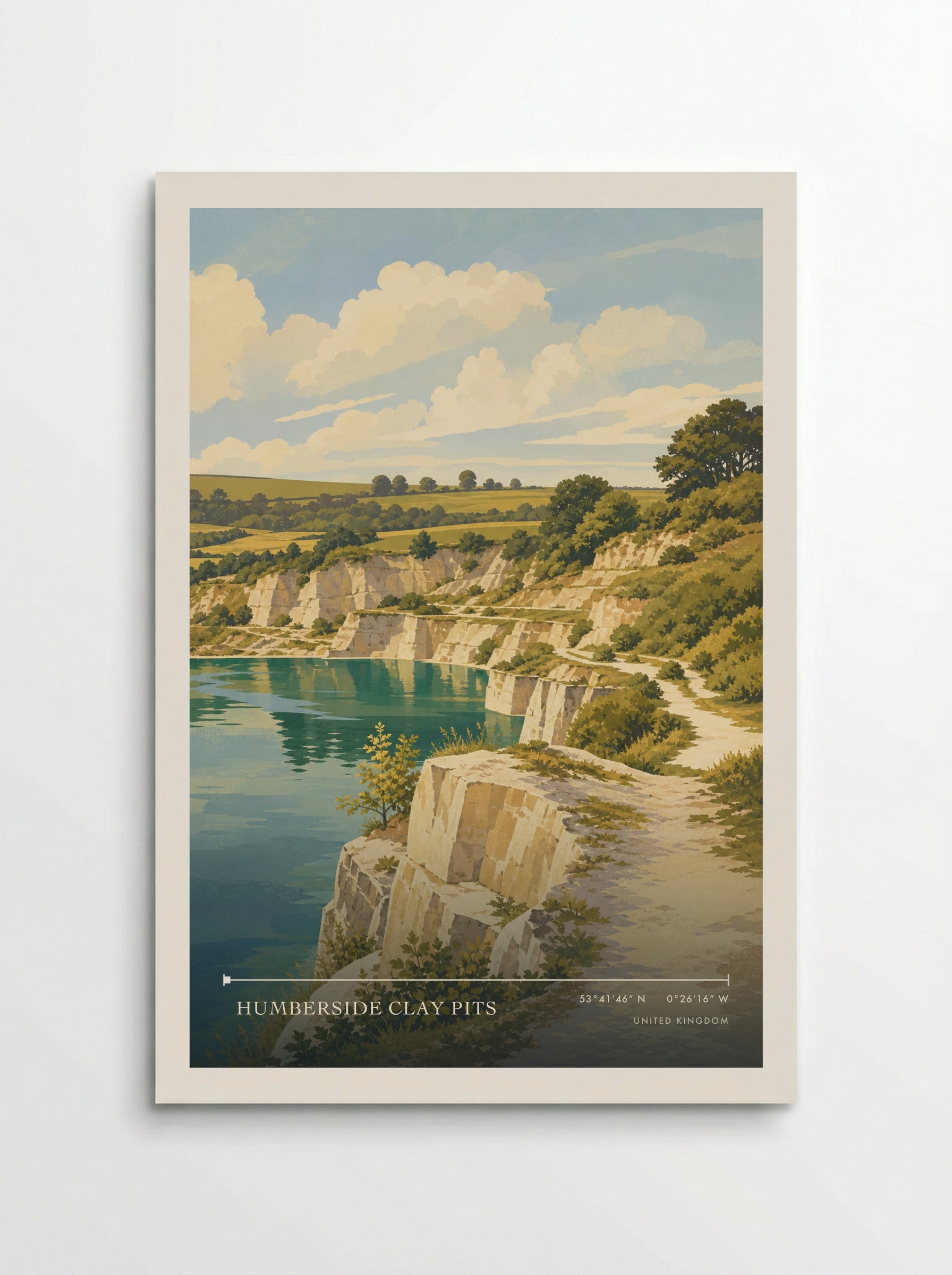 Humberside Clay Pits United Kingdom Travel Poster - Poster