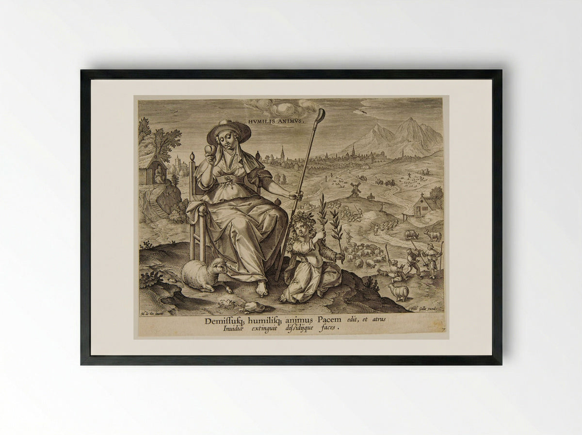 Humilis animus - Carel van Mallery - Framed Print Black
