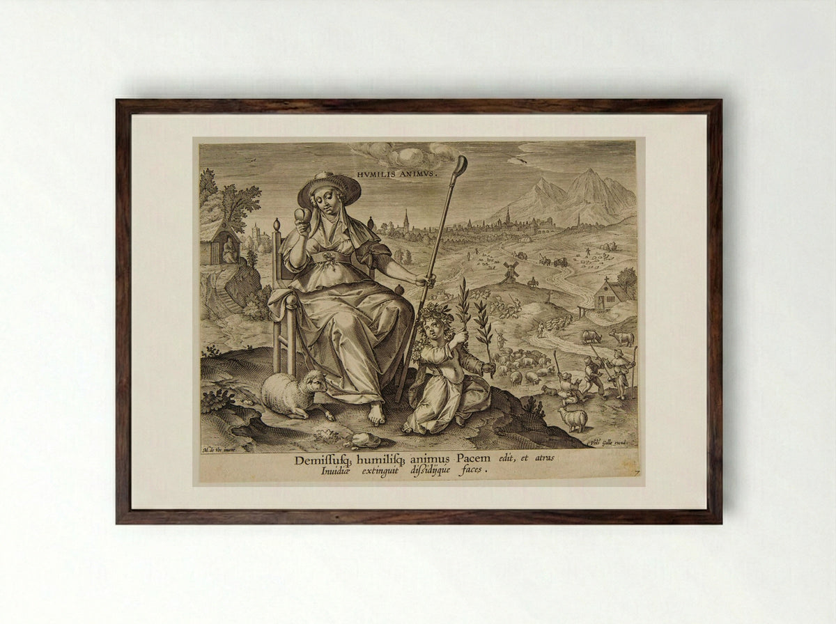 Humilis animus - Carel van Mallery - Framed Print Dark Wood