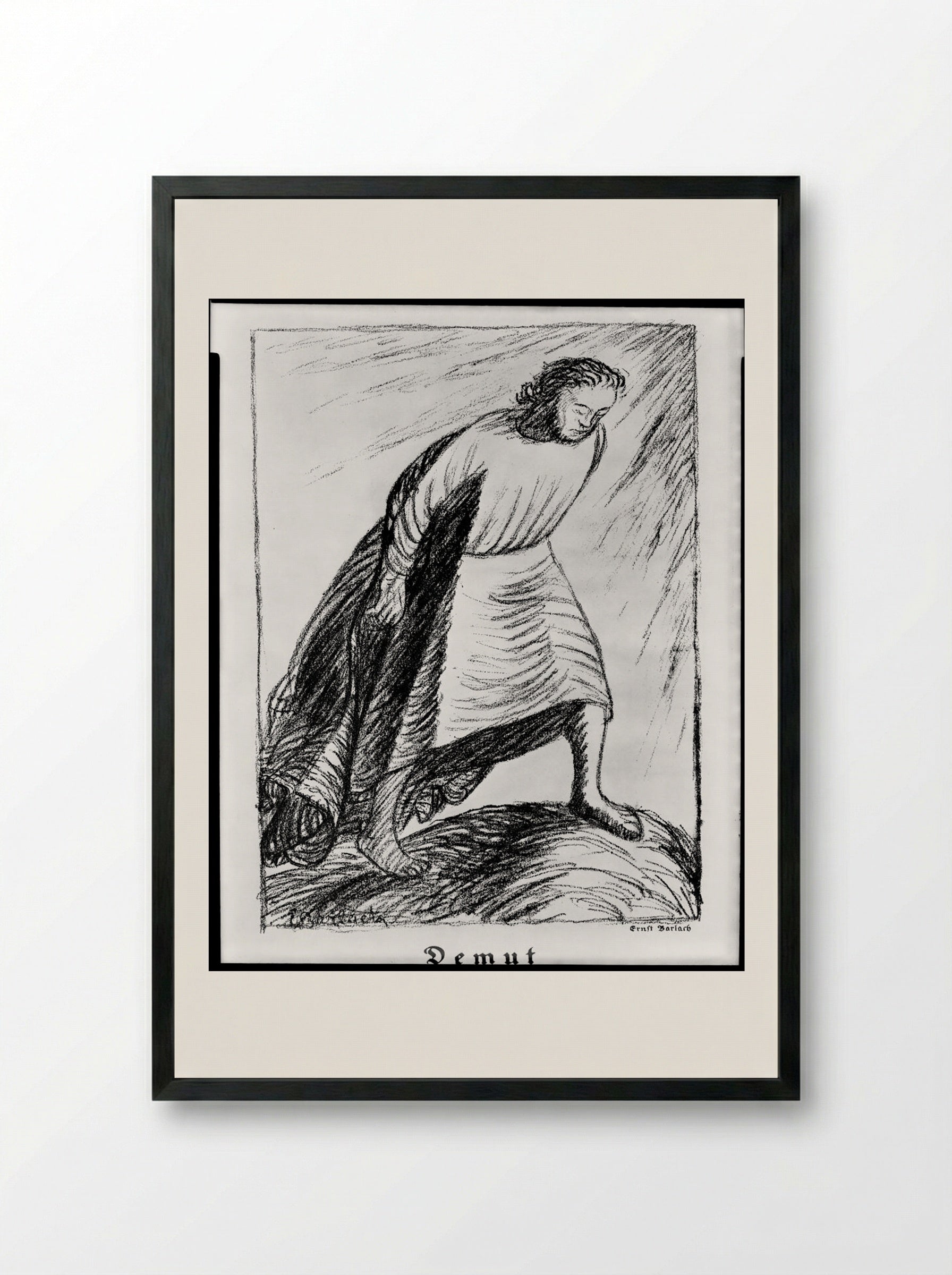 Humility (Demut) - Ernst Barlach - Framed Print Black