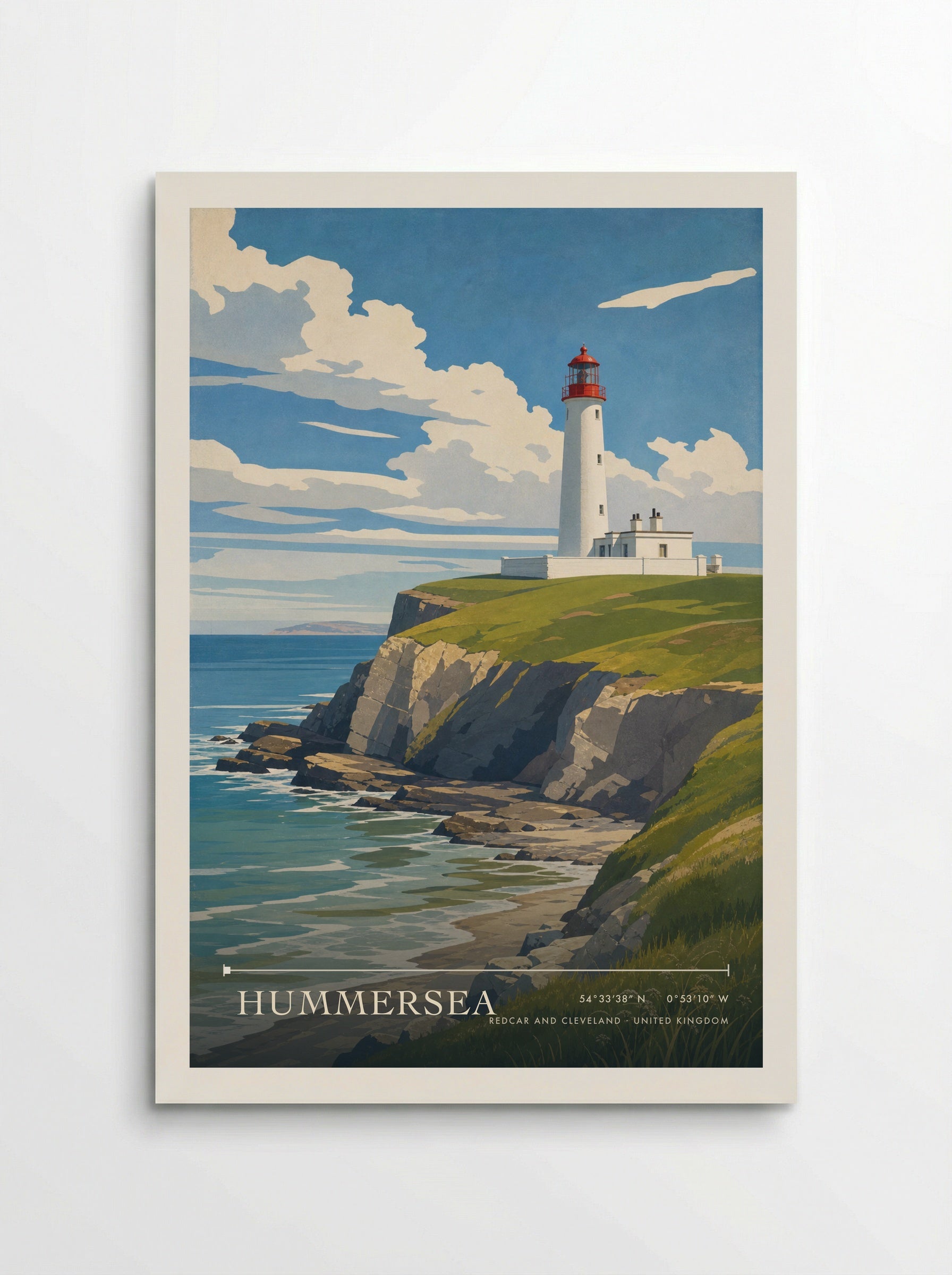 Hummersea Redcar and Cleveland United Kingdom Travel Poster - Poster