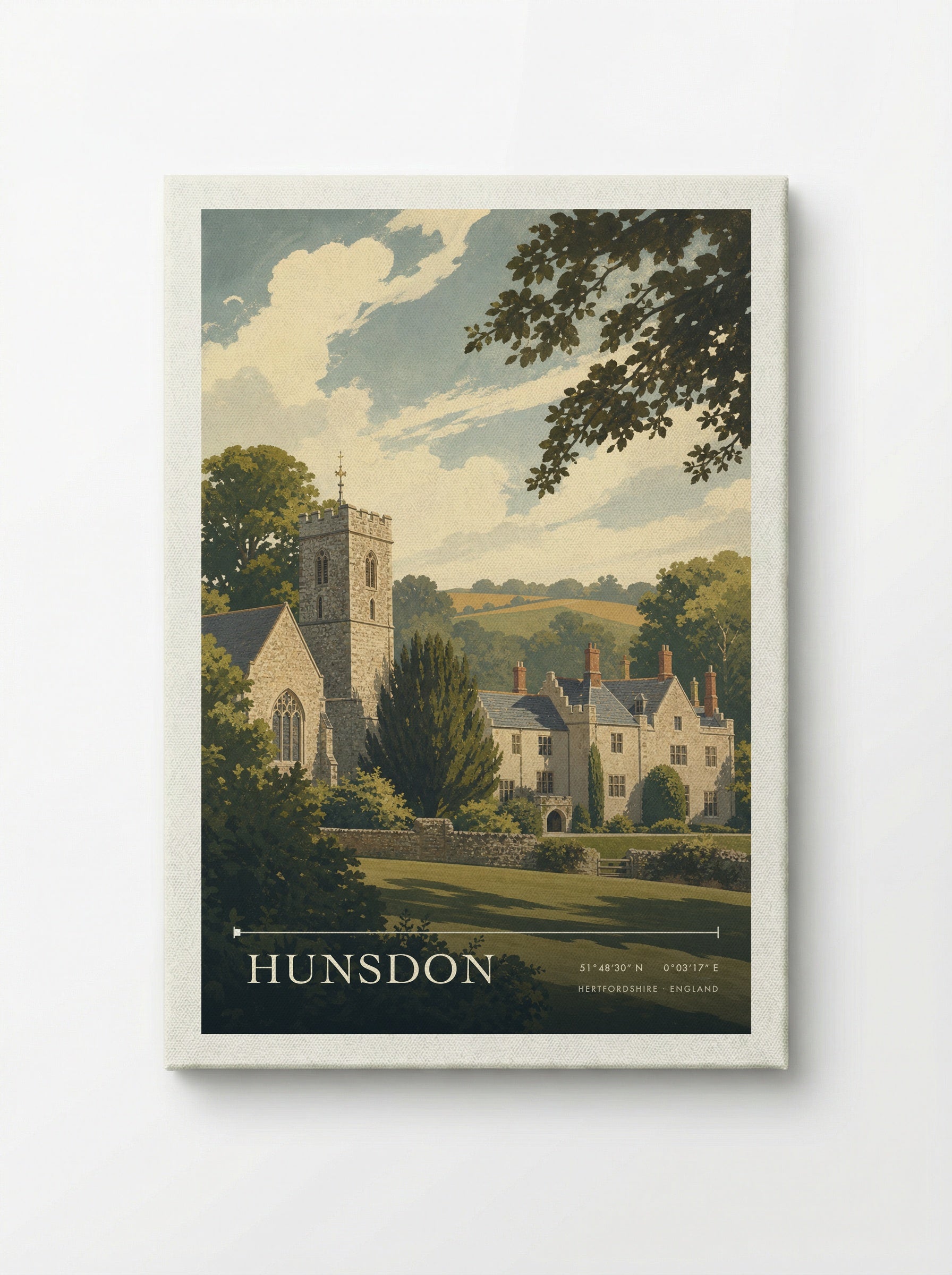 Hunsdon Hertfordshire England Travel Poster - Canvas