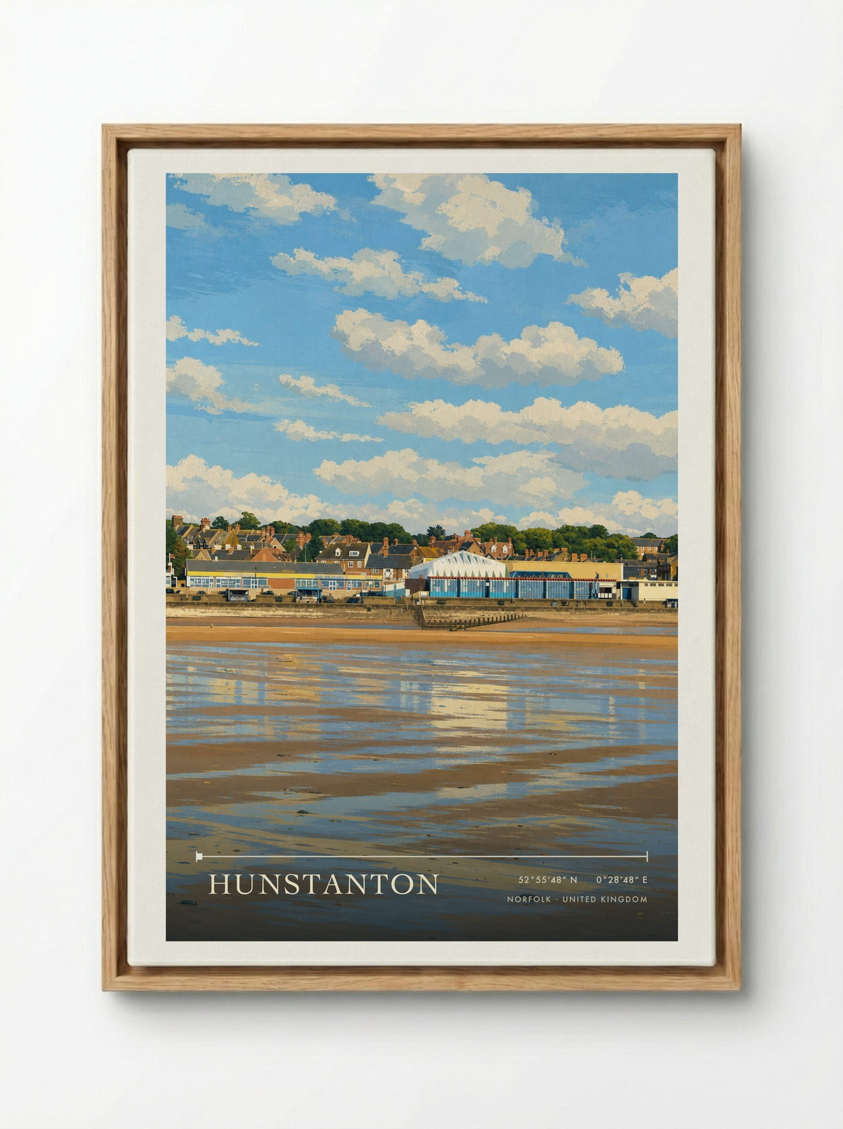 Hunstanton Norfolk United Kingdom Travel Poster - Framed Canvas Wood