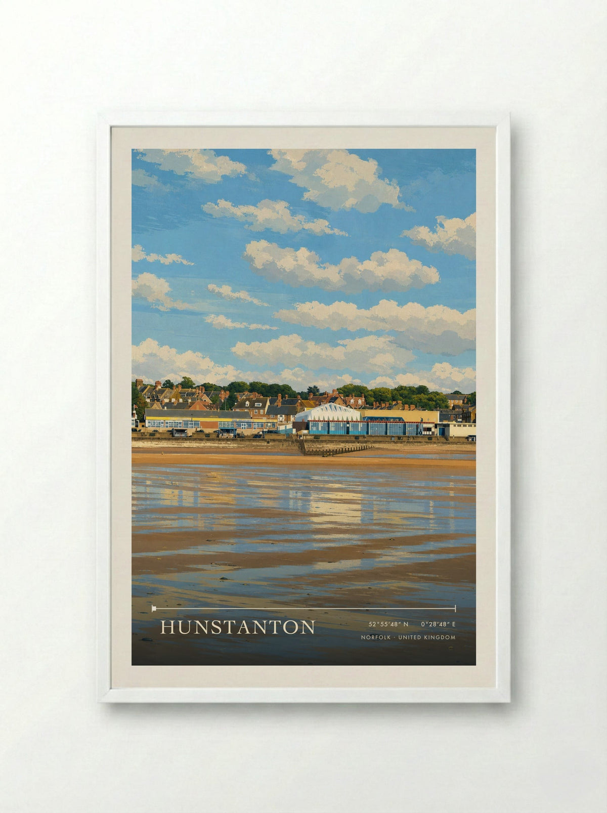 Hunstanton Norfolk United Kingdom Travel Poster - Framed Print White