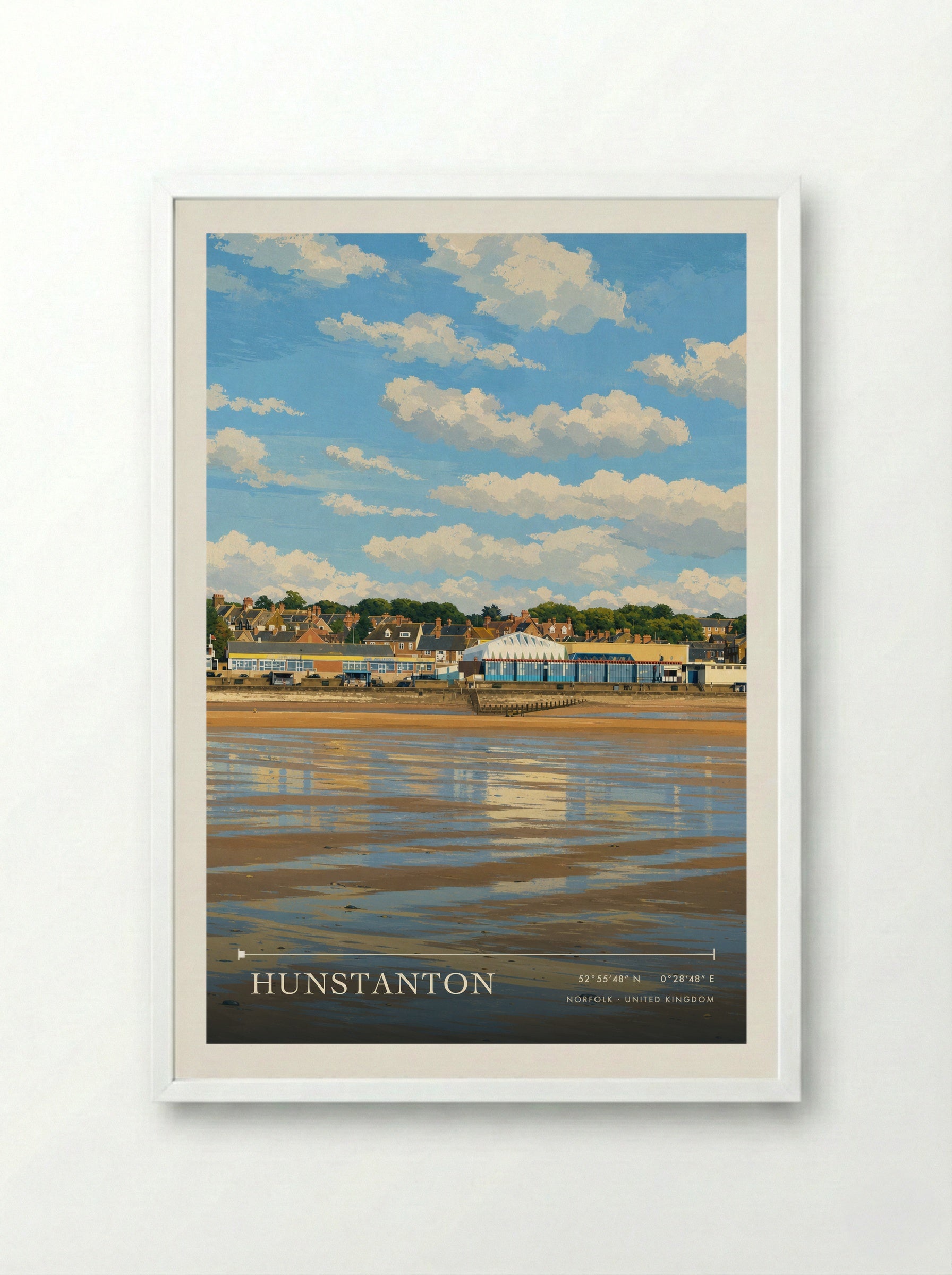 Hunstanton Norfolk United Kingdom Travel Poster - Framed Print White