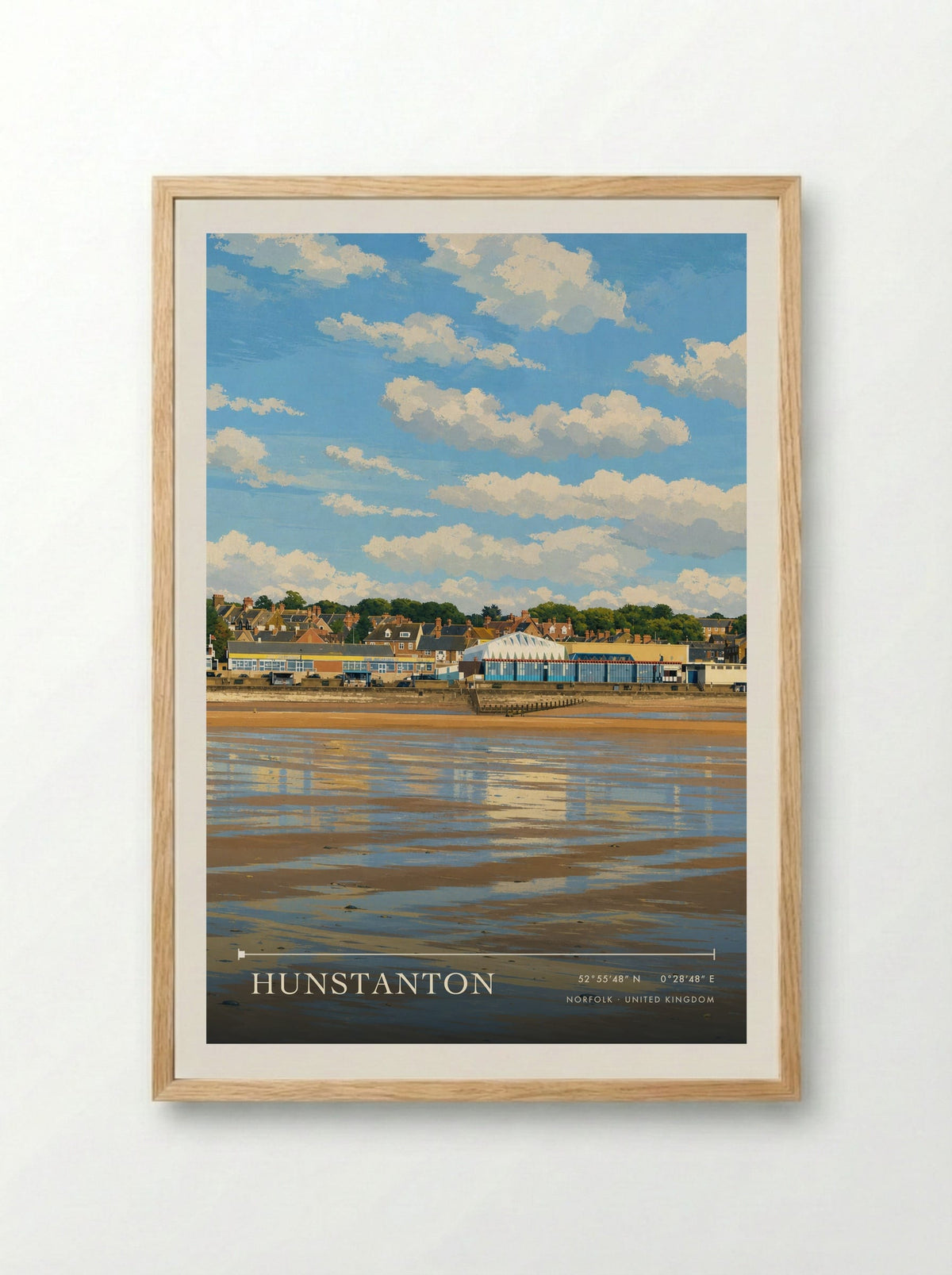 Hunstanton Norfolk United Kingdom Travel Poster - Framed Print Wood
