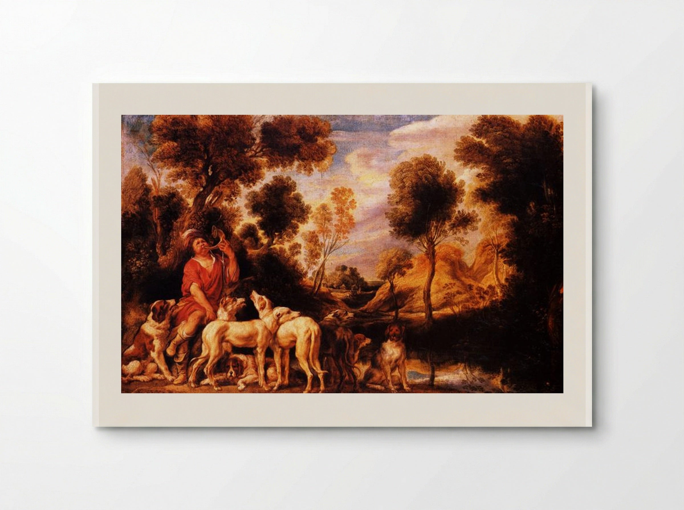 Hunter with his dogs - Jacob Jordaens - Poster