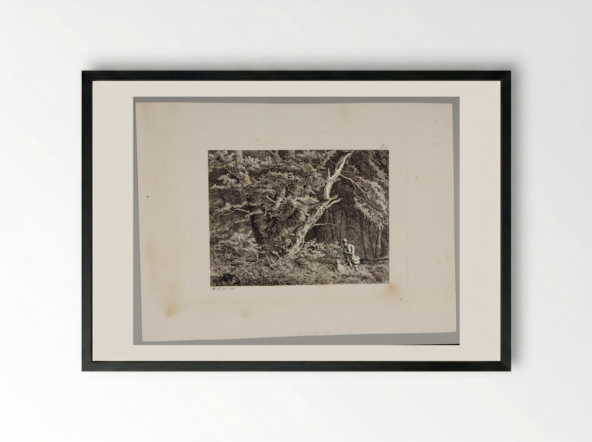 Hunter - Johann Hermann Carmiencke - Framed Print Black