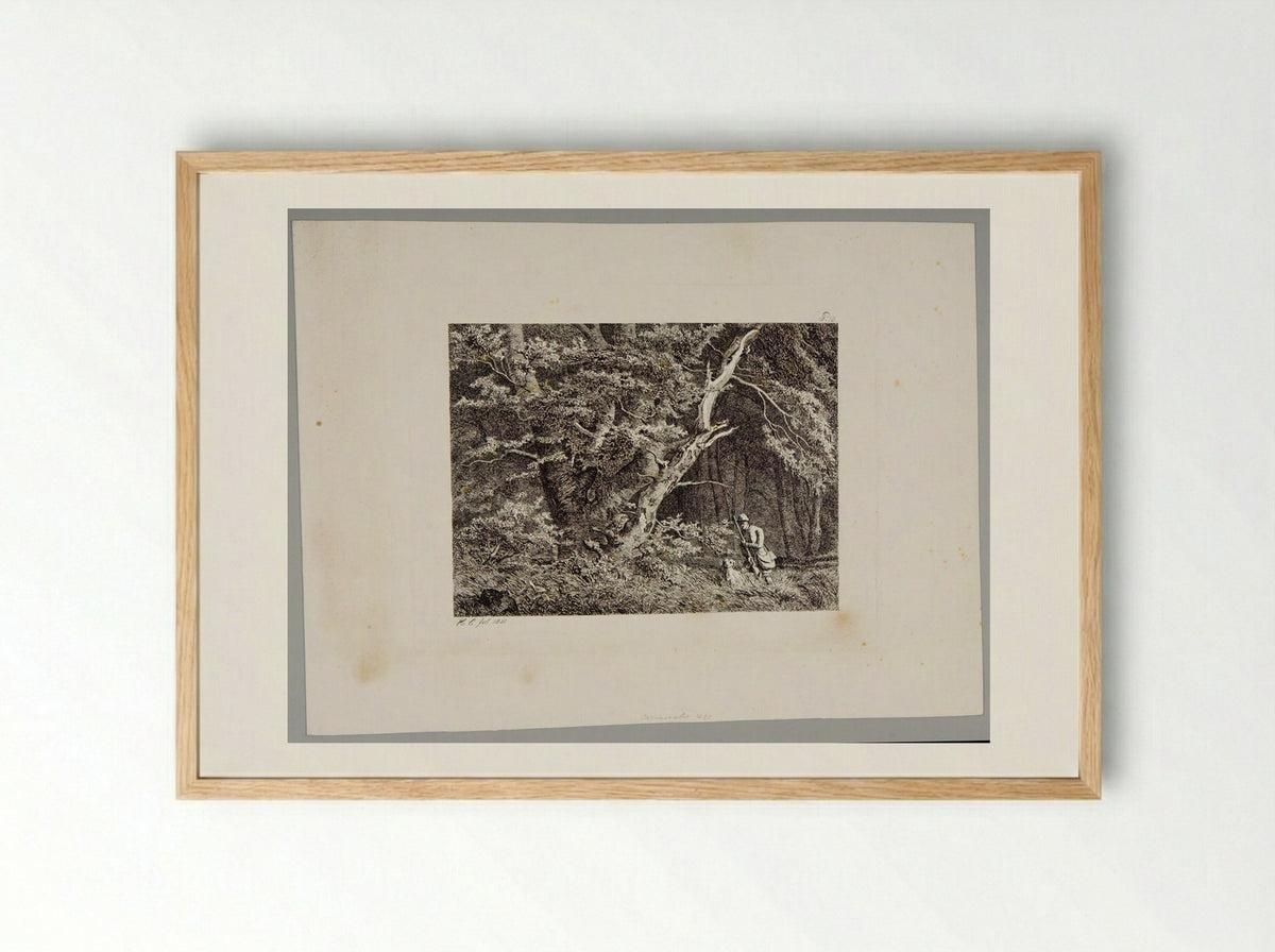 Hunter - Johann Hermann Carmiencke - Framed Print Wood