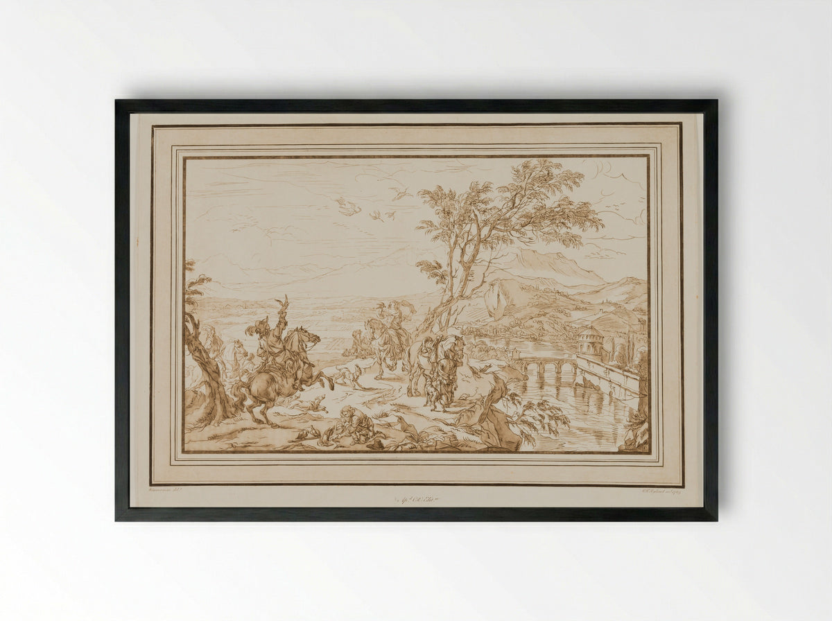 Hunting Party - William Wynne Ryland - Framed Print Black