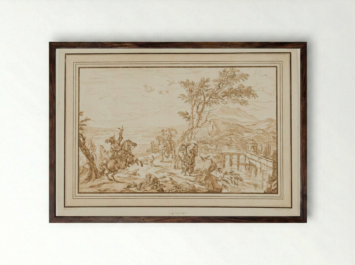Hunting Party - William Wynne Ryland - Framed Print Dark Wood
