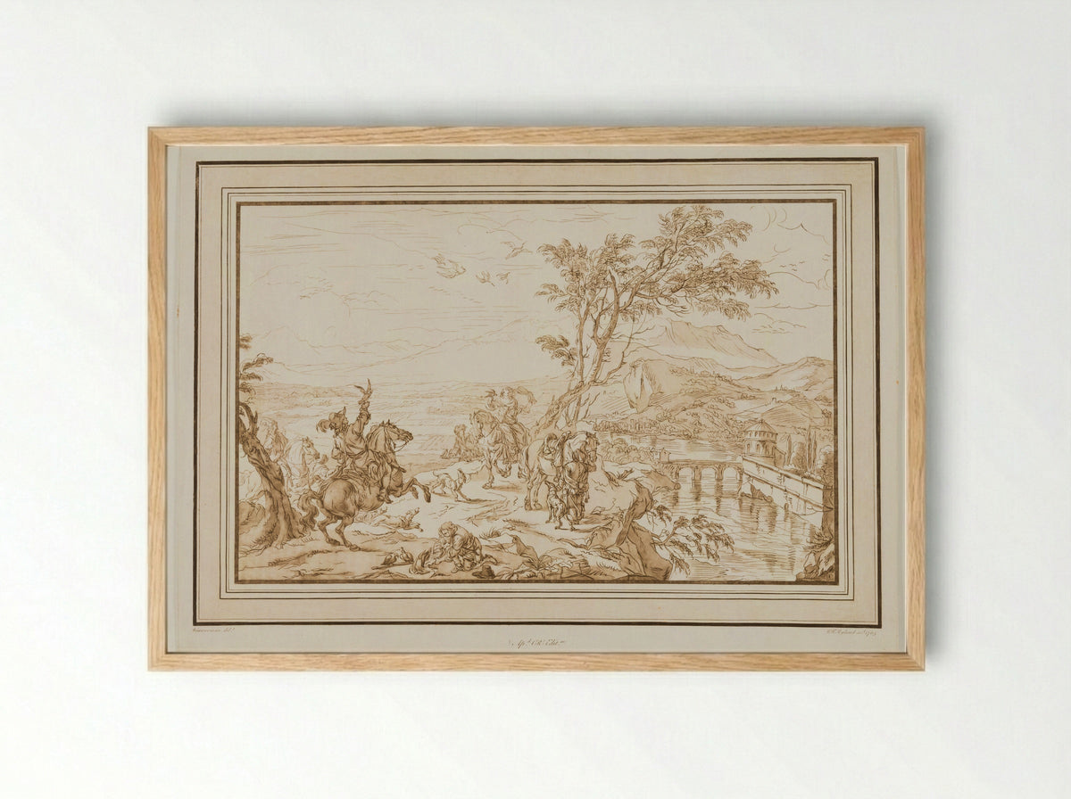 Hunting Party - William Wynne Ryland - Framed Print Wood