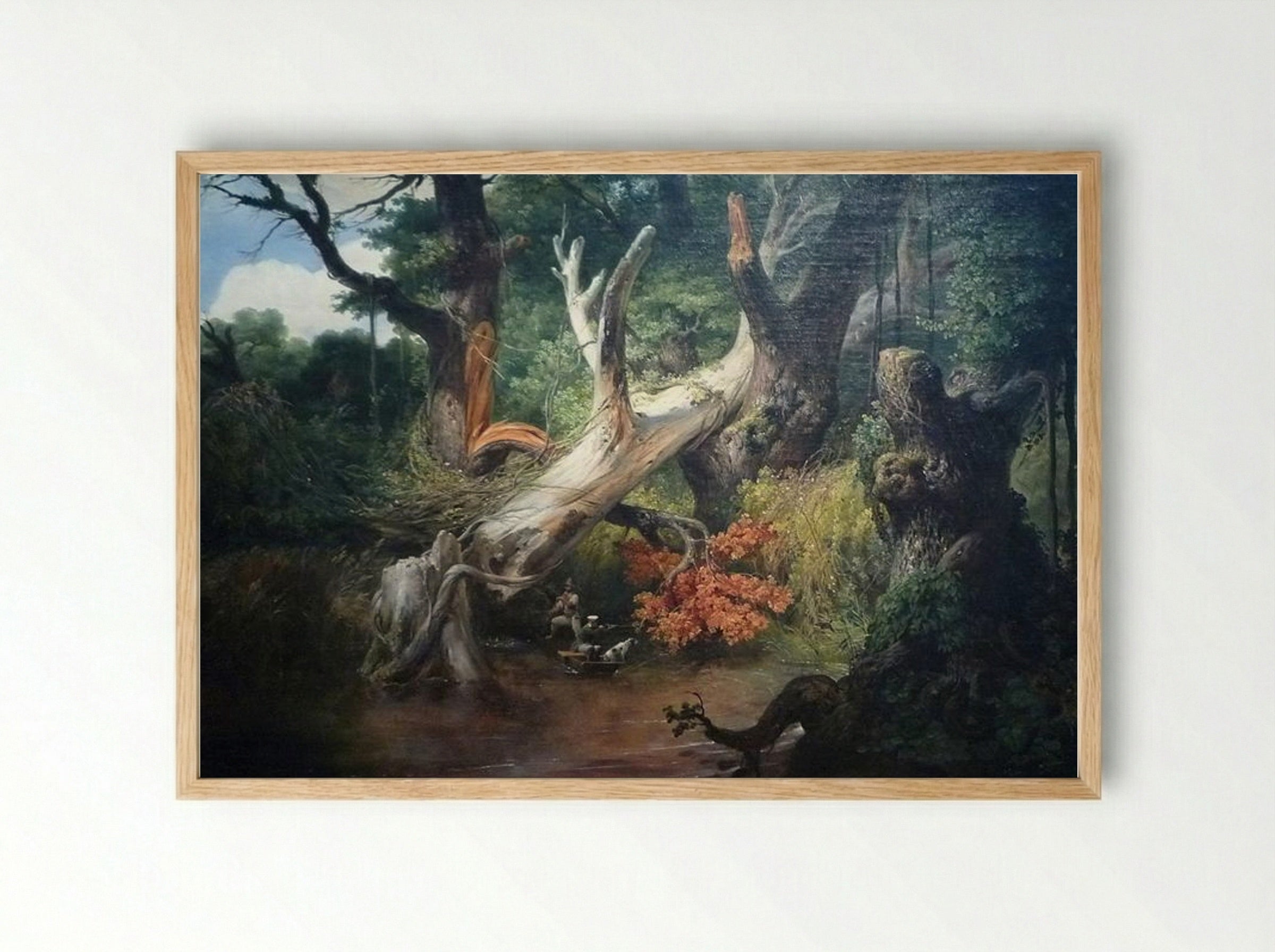 Hunting in the Pontine Marshes - Horace Vernet - Framed Print Wood