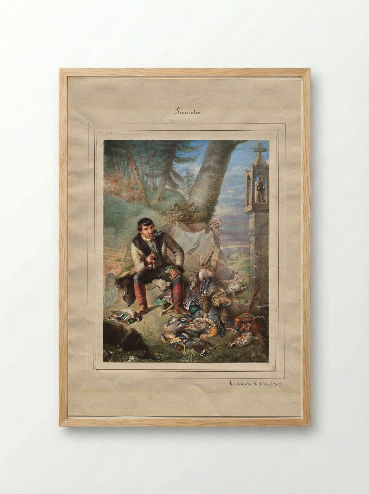 Huntsman with Trophies - Hippolyte Lequeutre - Framed Print Wood