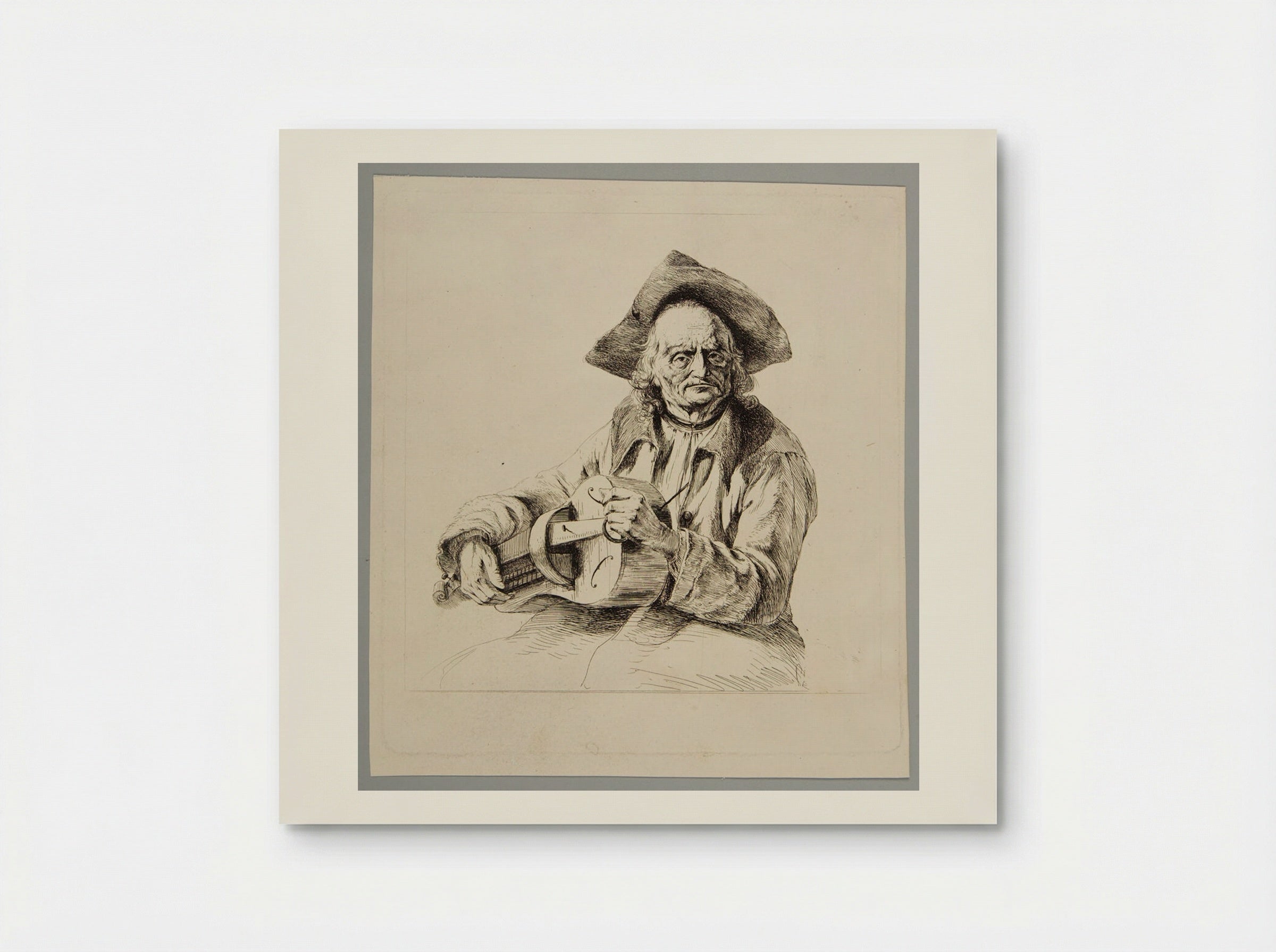 Hurdy-Gurdy Player - Jean-Jacques de Boissieu - Poster