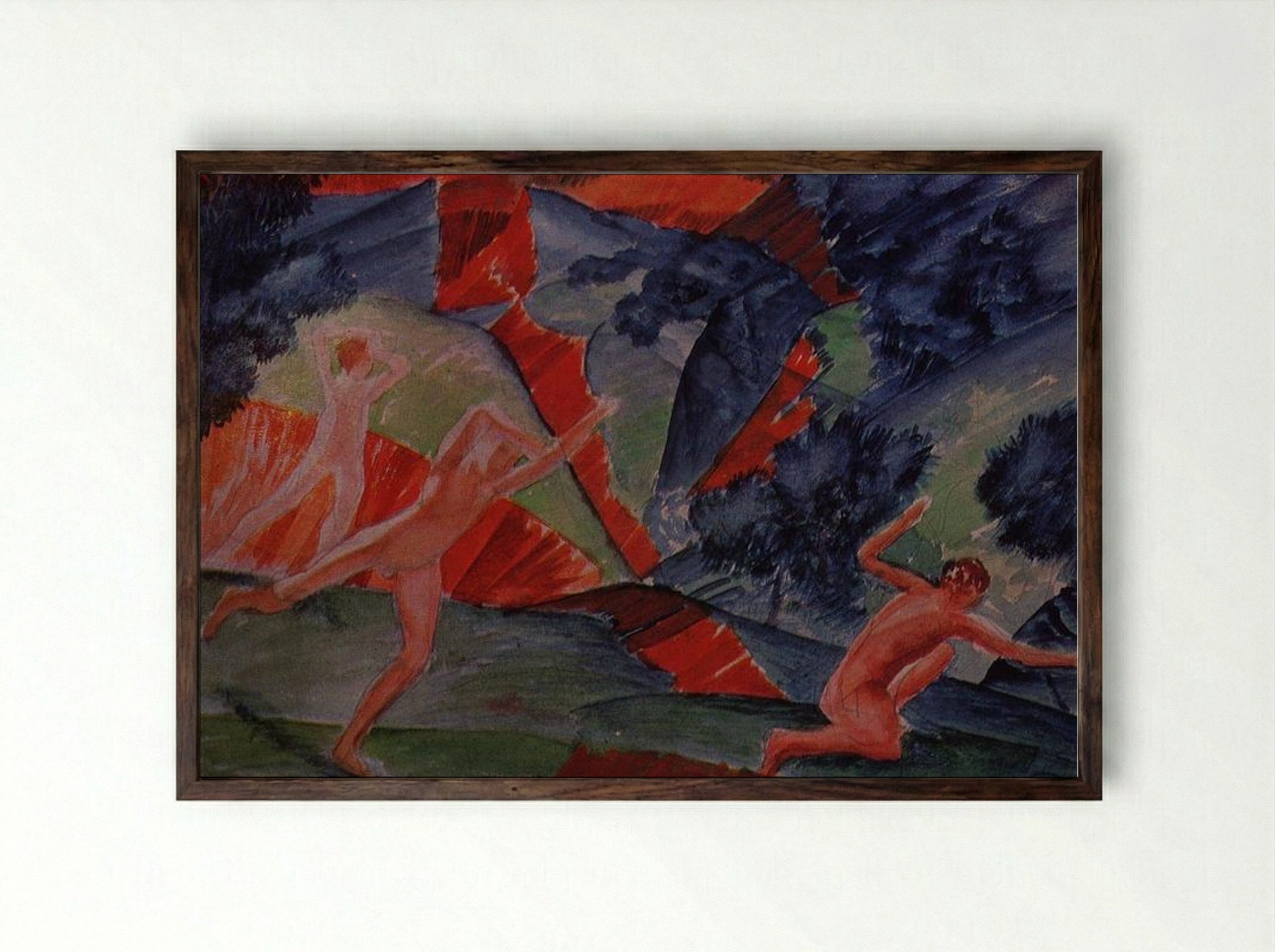 Hurricane - Kuzma Petrov-Vodkin - Framed Print Dark Wood