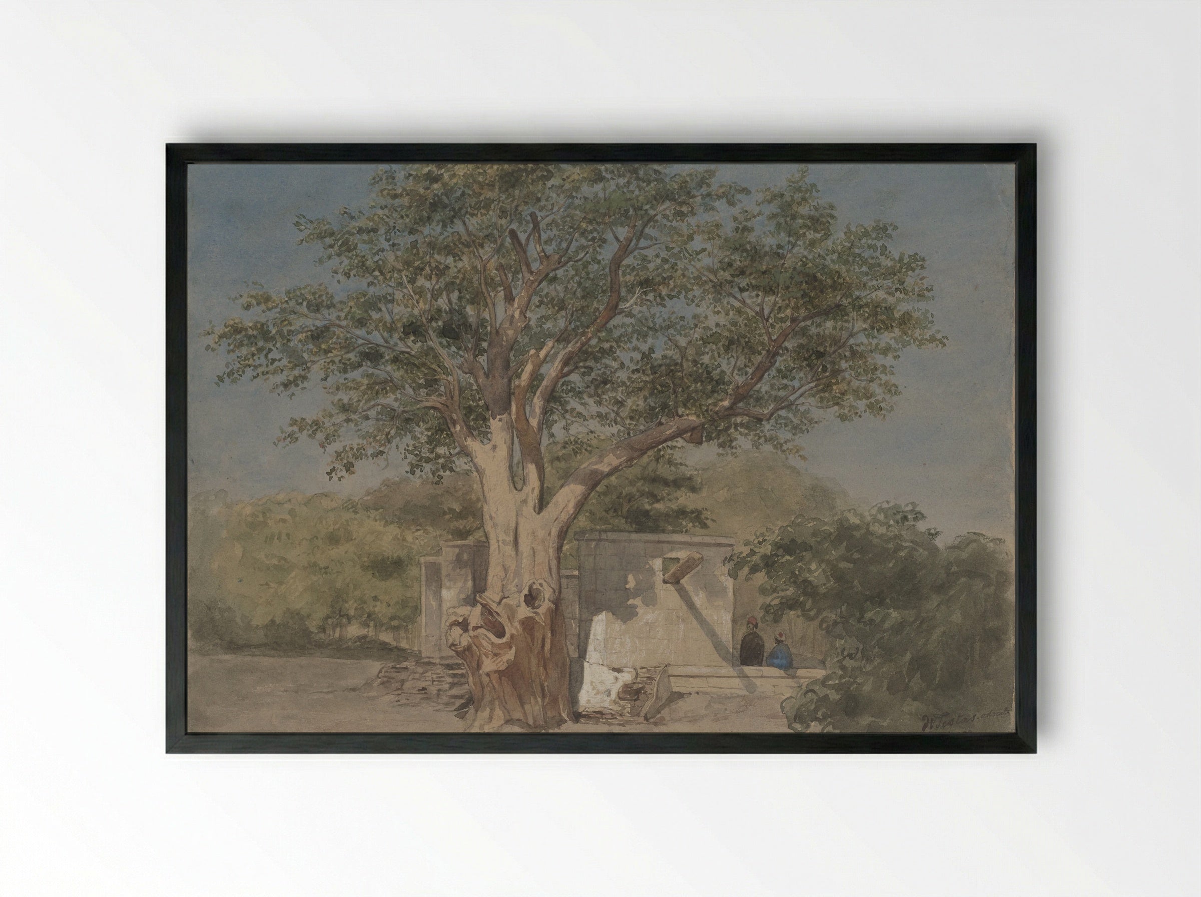 Hutje onder boom te Kaïro - Willem de Famars Testas - Framed Print Black
