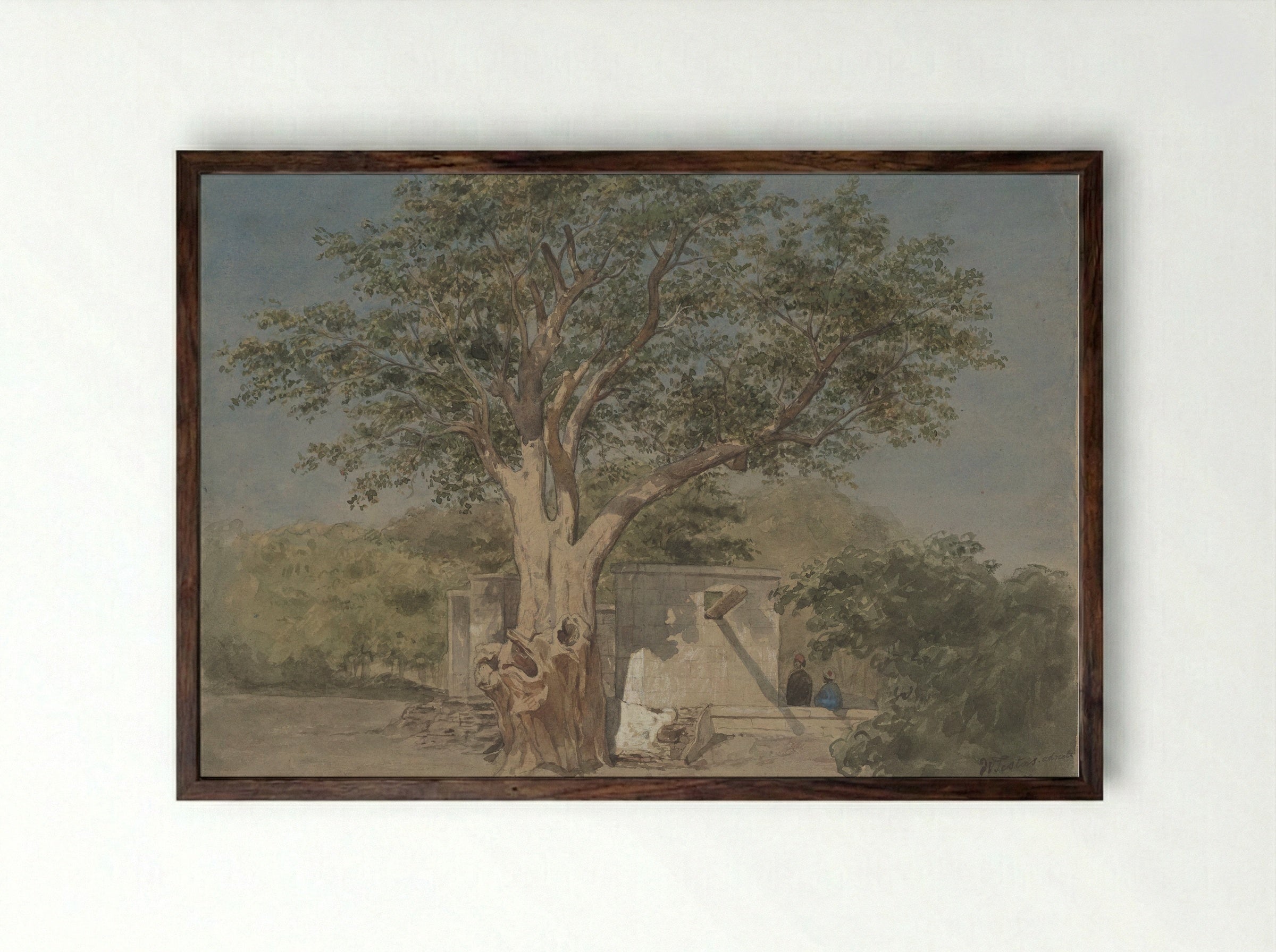 Hutje onder boom te Kaïro - Willem de Famars Testas - Framed Print Dark Wood
