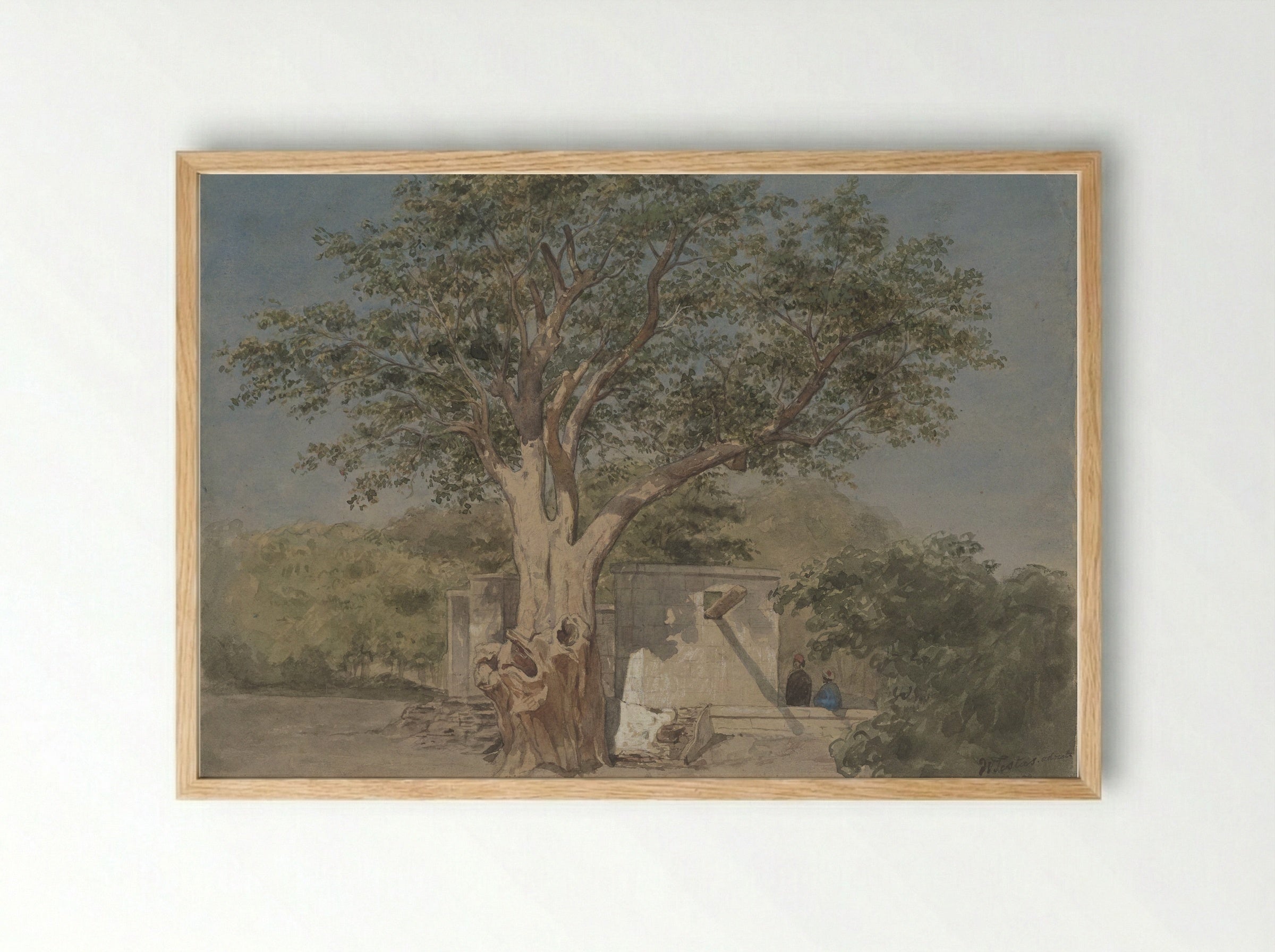Hutje onder boom te Kaïro - Willem de Famars Testas - Framed Print Wood