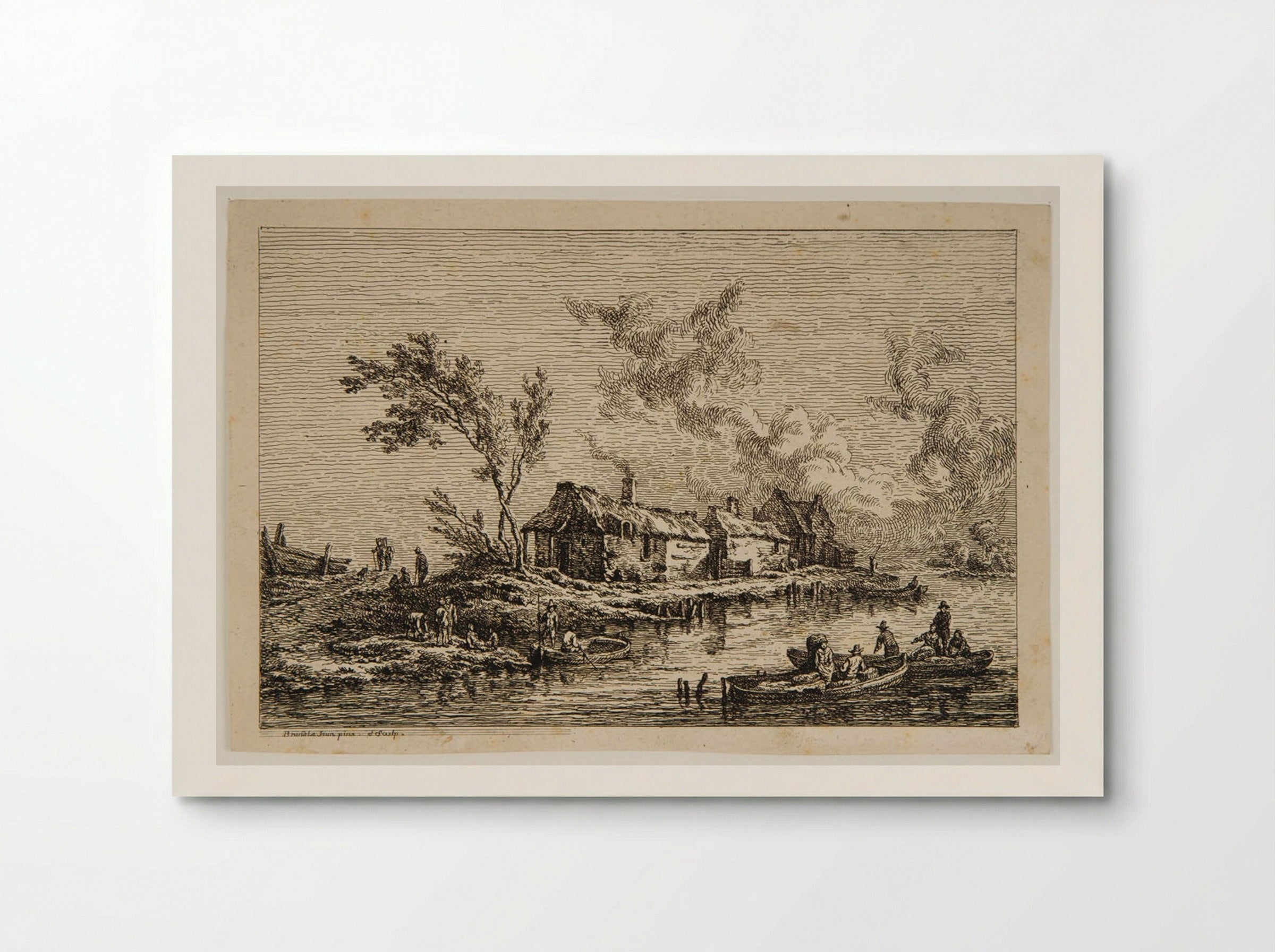 Huts on the Edge of the Water - Johannes Christian Brand - Poster