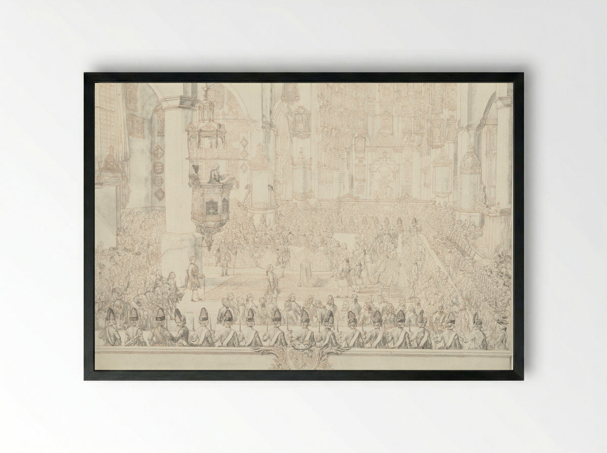 Huwelijk van Karel Christiaan van Nassau-Weilburg met prinses Carolina - Tethart Philip Christian Haag - Framed Print Black