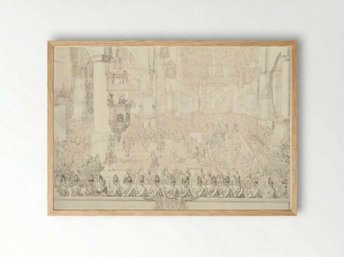 Huwelijk van Karel Christiaan van Nassau-Weilburg met prinses Carolina - Tethart Philip Christian Haag - Framed Print Wood