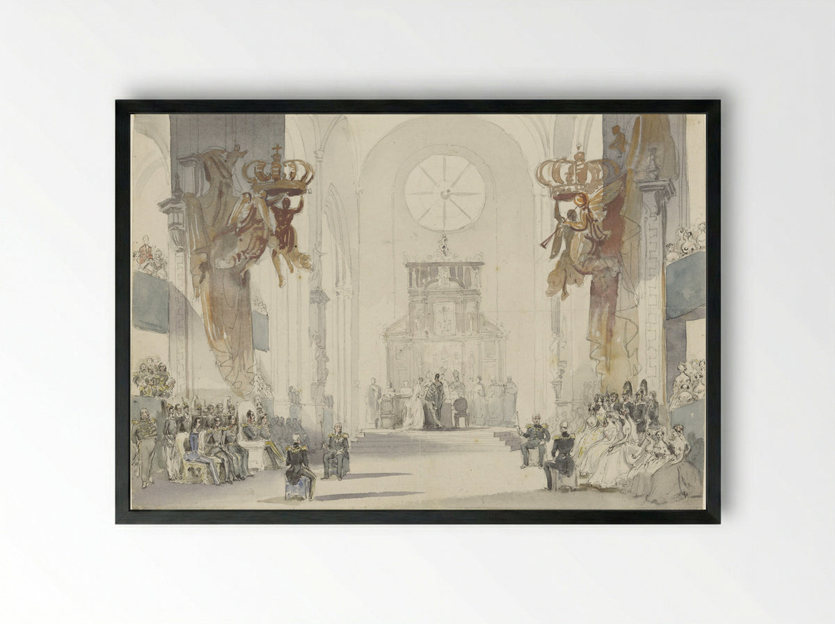 Huwelijk van prinses Louise met prins Karel van Zweden - Fritz Ludwig von Dardel - Framed Print Black