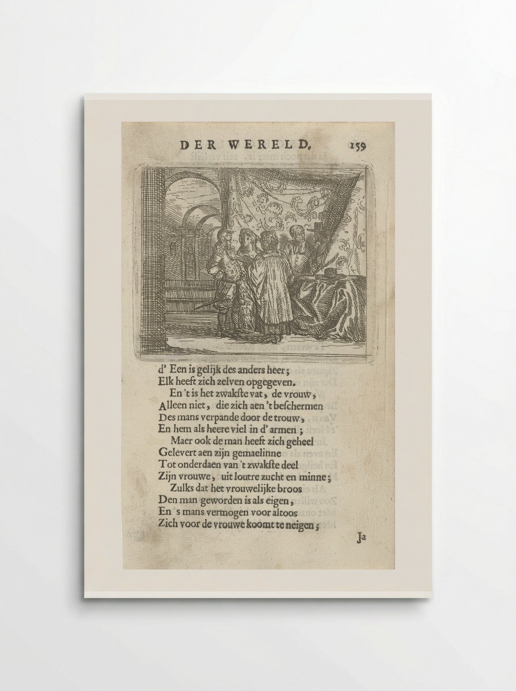 Huwelijksvoltrekking in een interieur - Arnold Houbraken - Poster