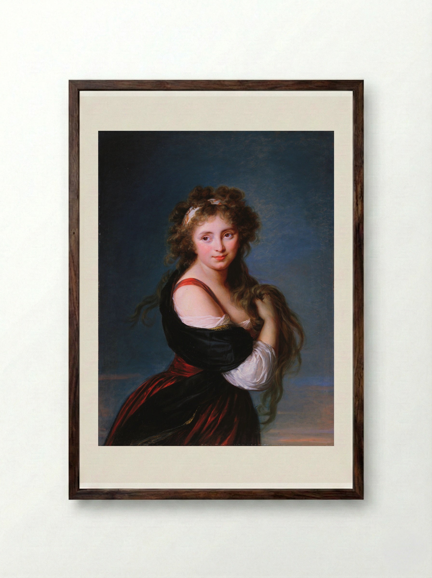 Hyacinthe-Gabrielle Roland - Louise Elisabeth Vigée Le Brun - Framed Print Dark Wood