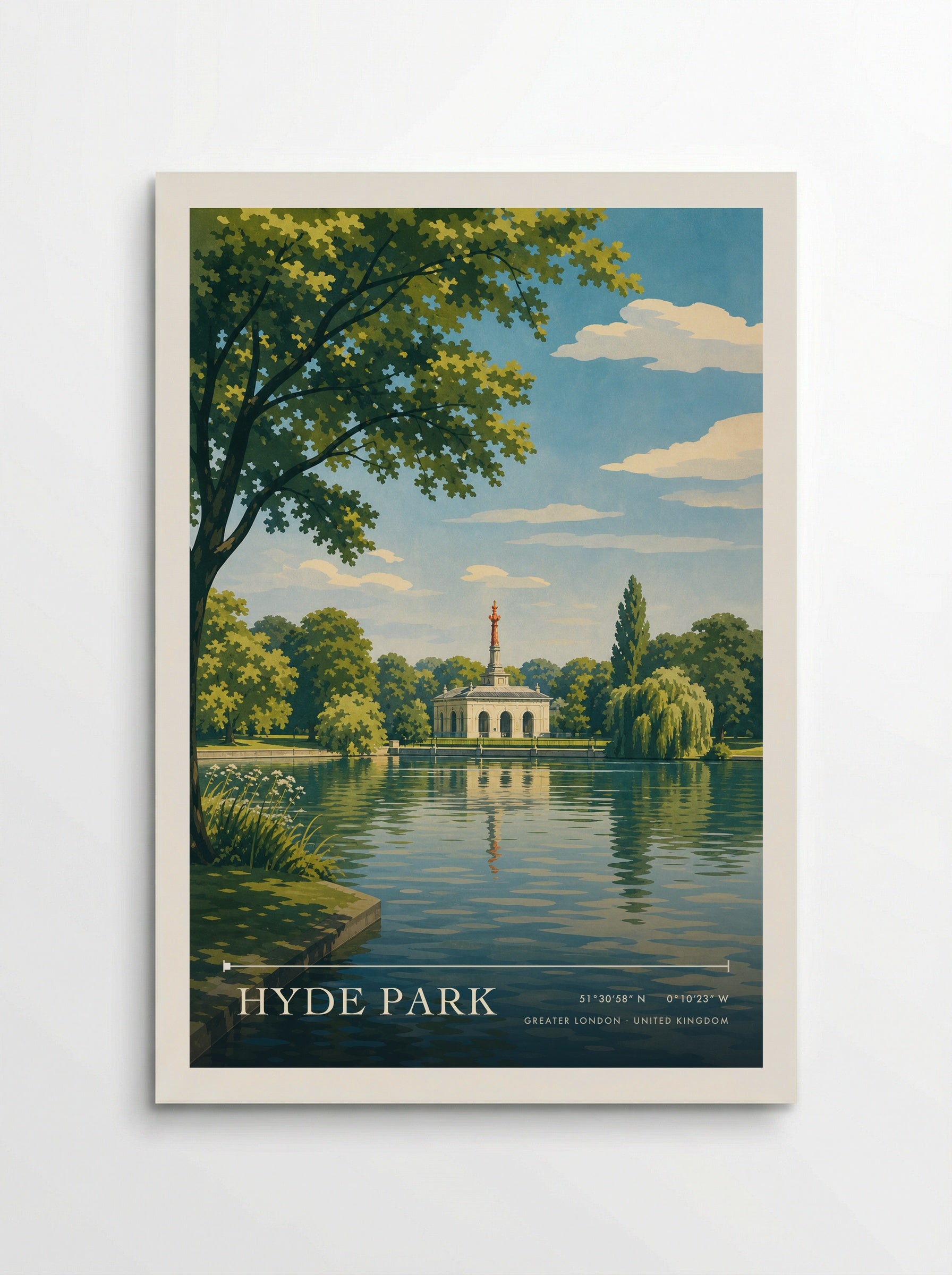 Hyde Park Greater London United Kingdom Travel Poster - Poster