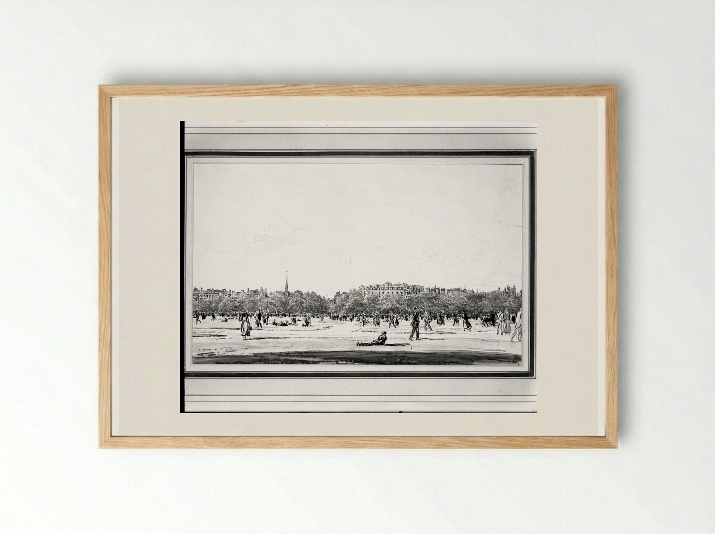Hyde Park at Marble Arch - Muirhead Bone - Framed Print Wood