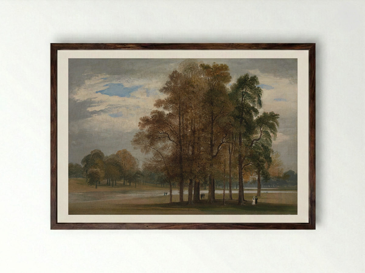 Hyde Park - John Martin - Framed Print Dark Wood