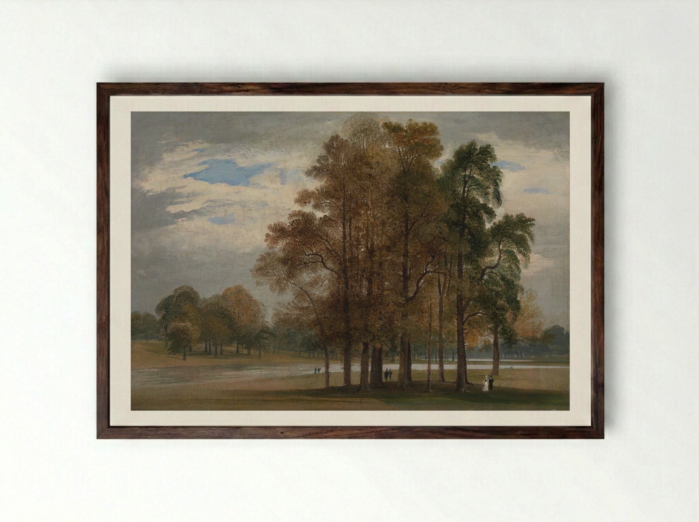 Hyde Park - John Martin - Framed Print Dark Wood