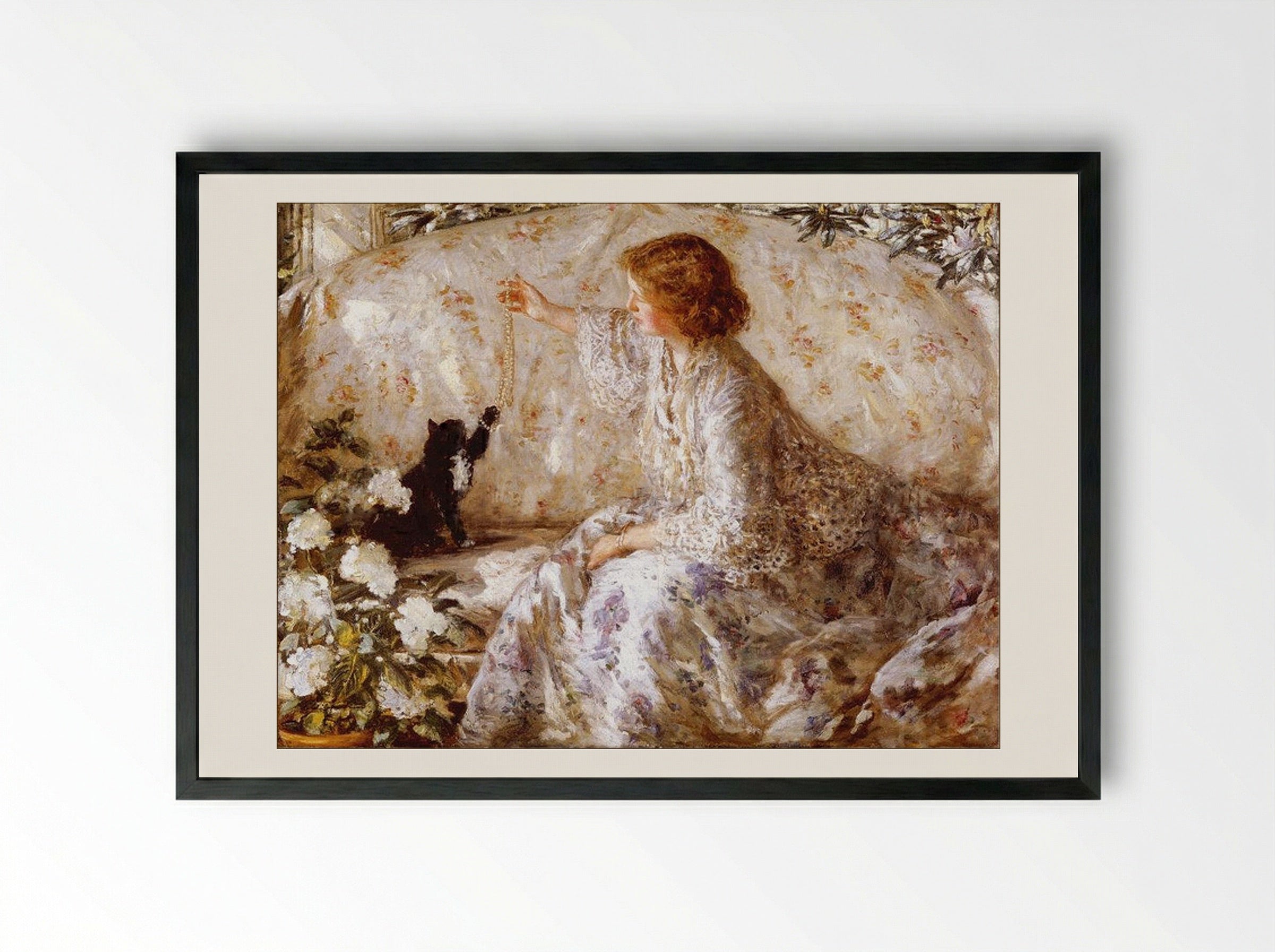 Hydrangeas - Philip Wilson Steer - Framed Print Black