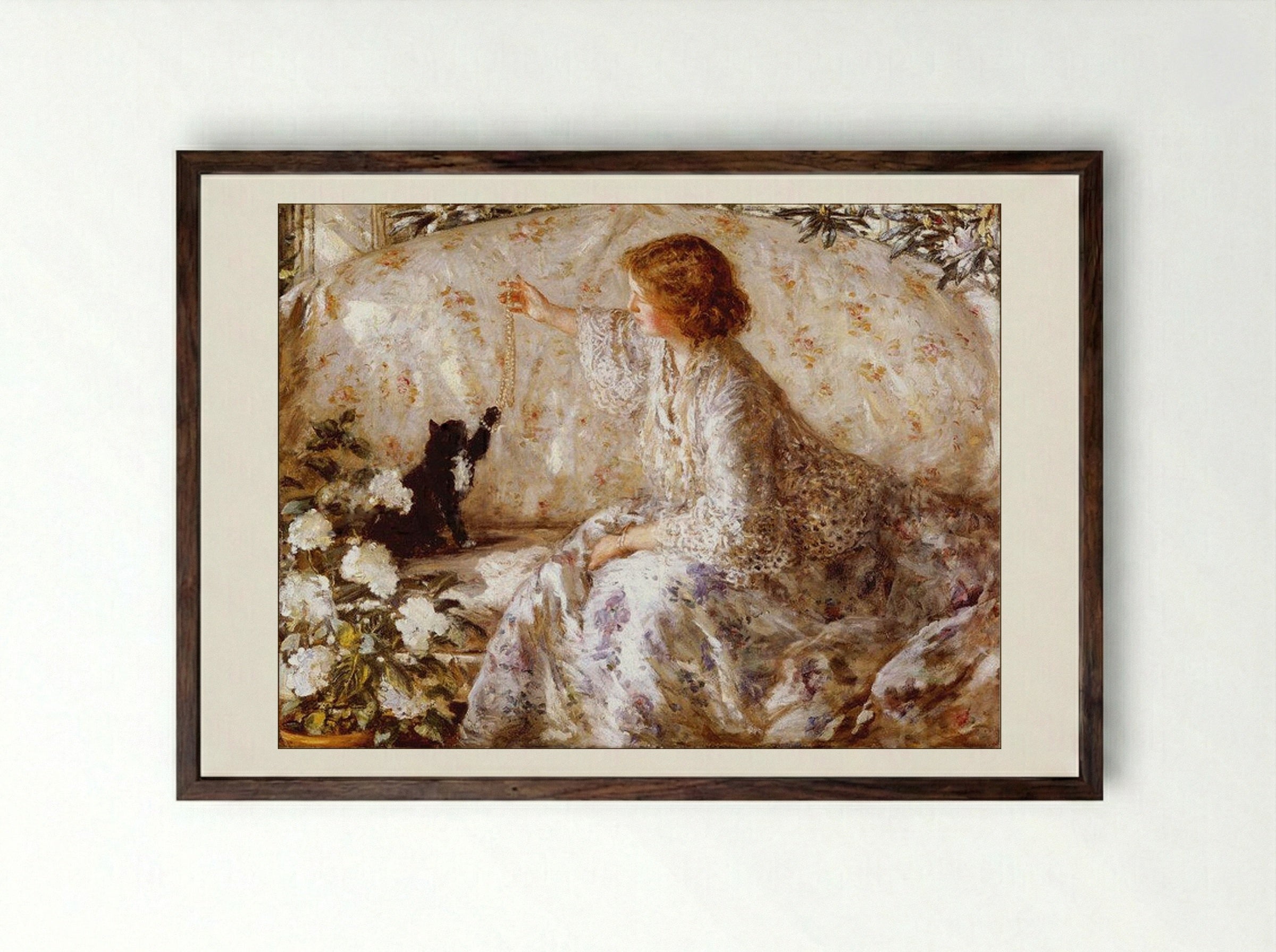 Hydrangeas - Philip Wilson Steer - Framed Print Dark Wood