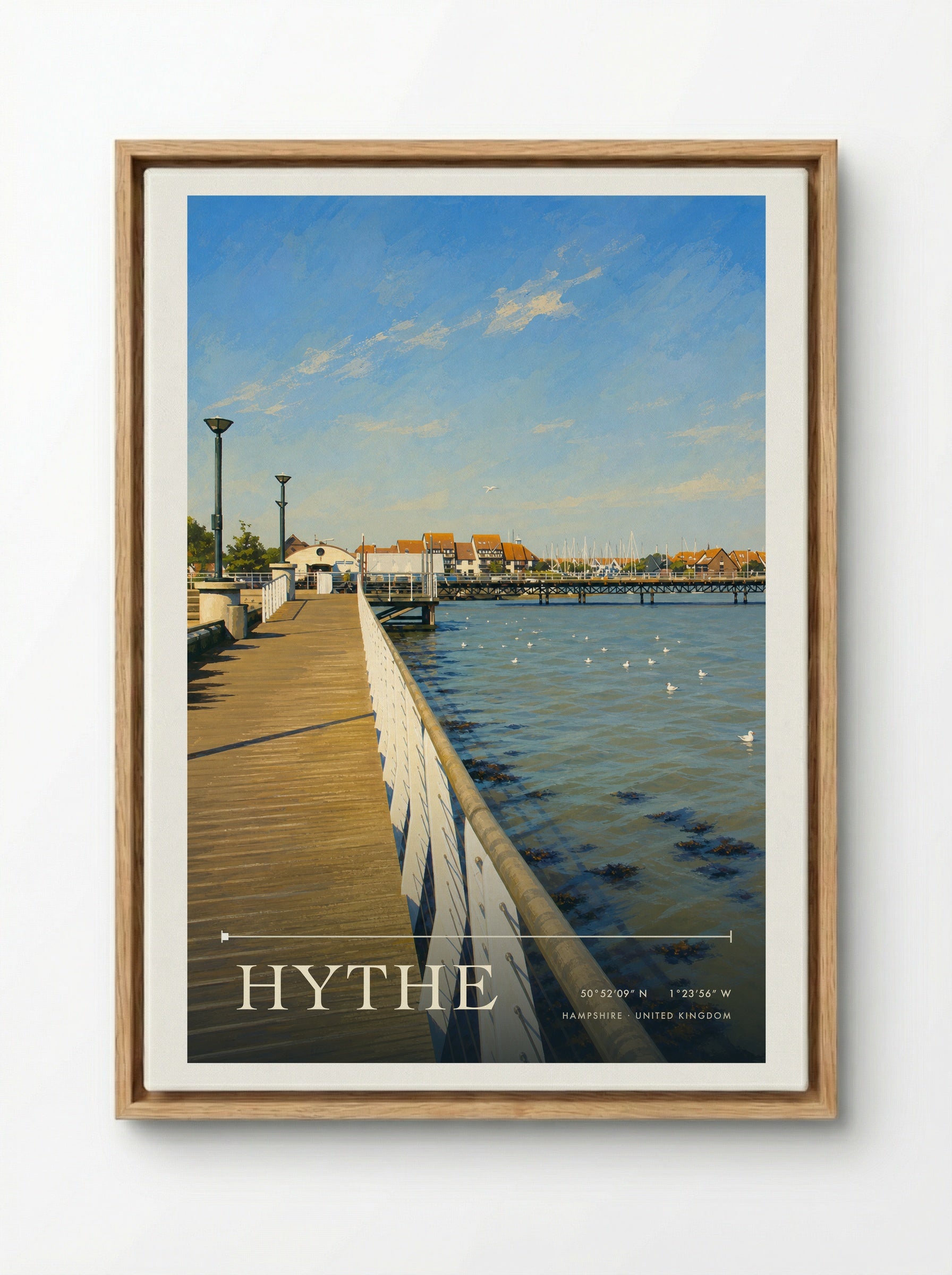 Hythe Hampshire United Kingdom Travel Poster - Framed Canvas Wood