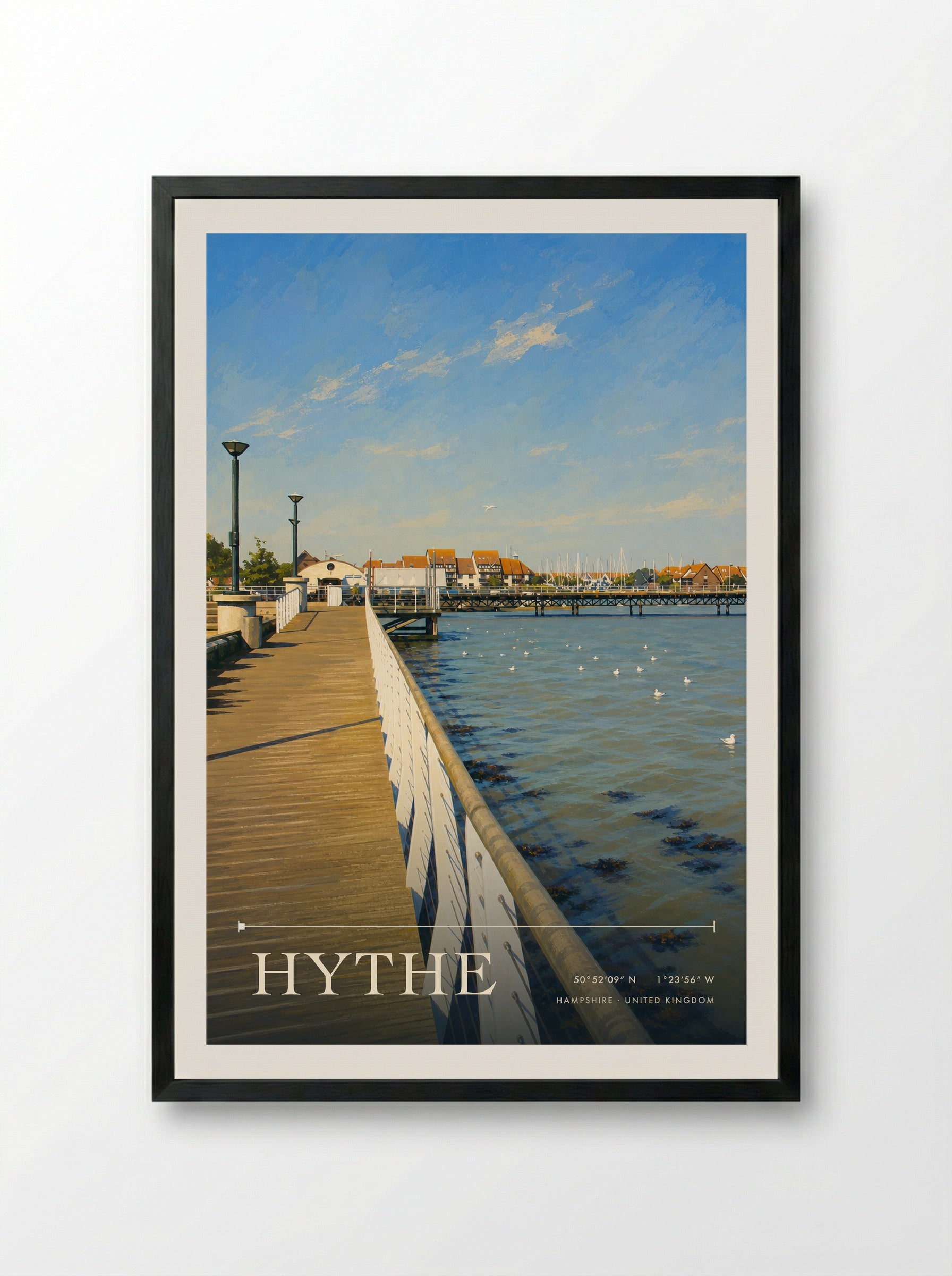 Hythe Hampshire United Kingdom Travel Poster - Framed Print Black