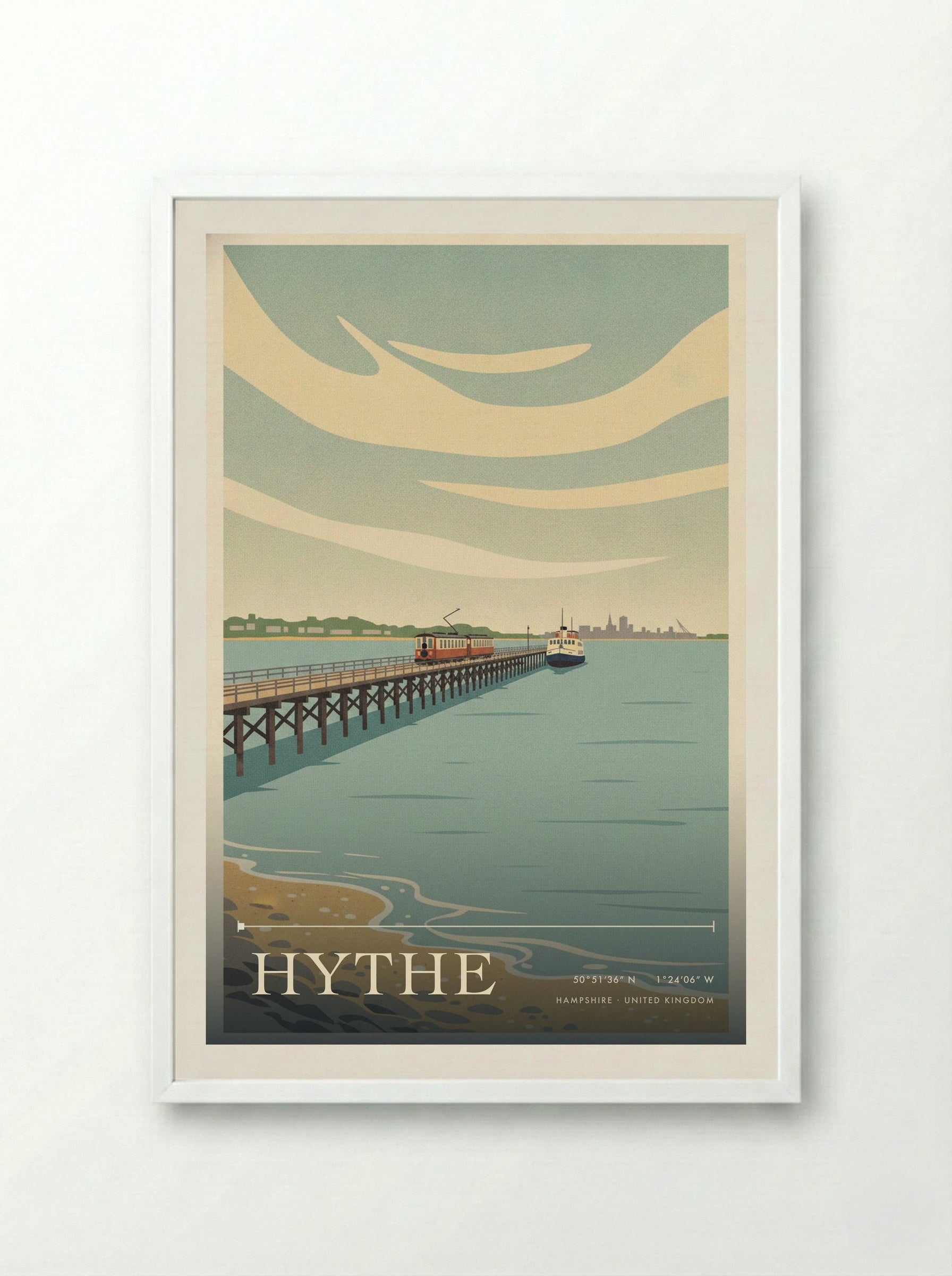 Hythe Hampshire United Kingdom Travel Poster - Framed Print White