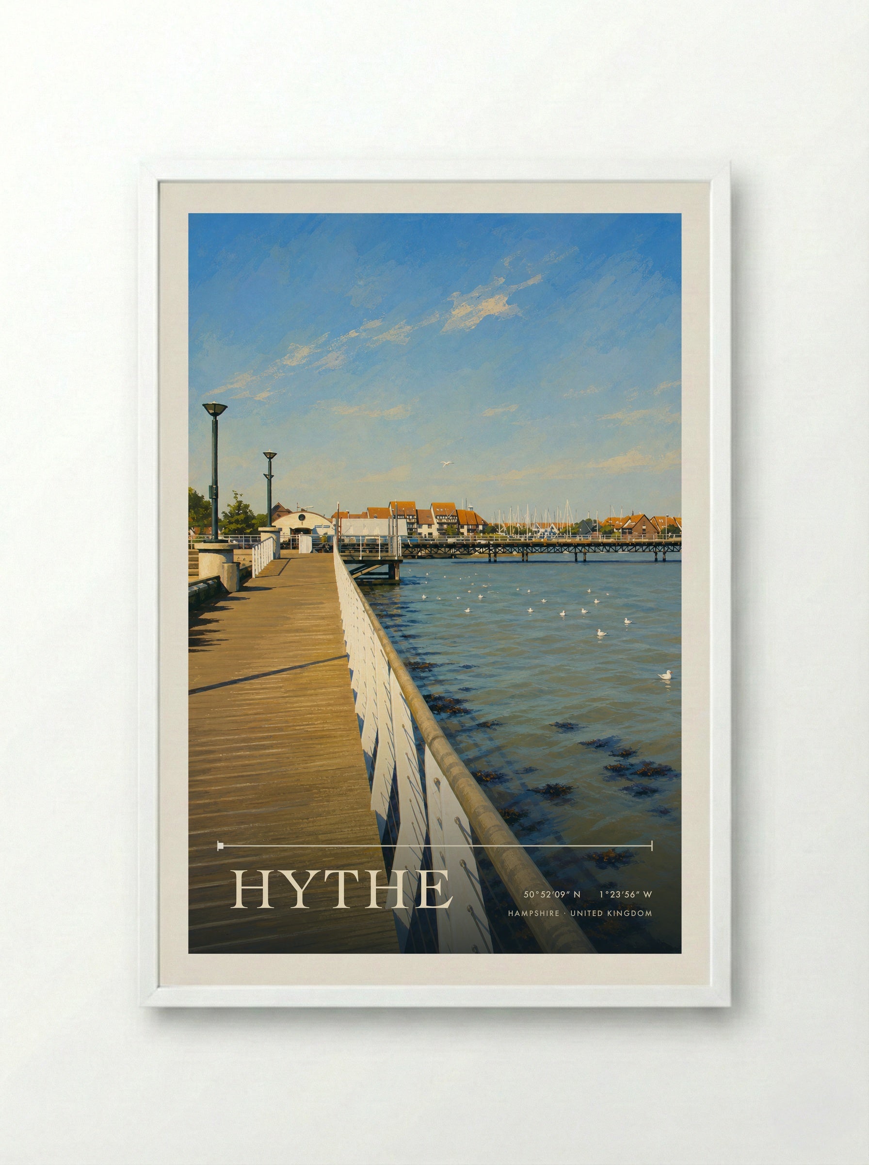 Hythe Hampshire United Kingdom Travel Poster - Framed Print White