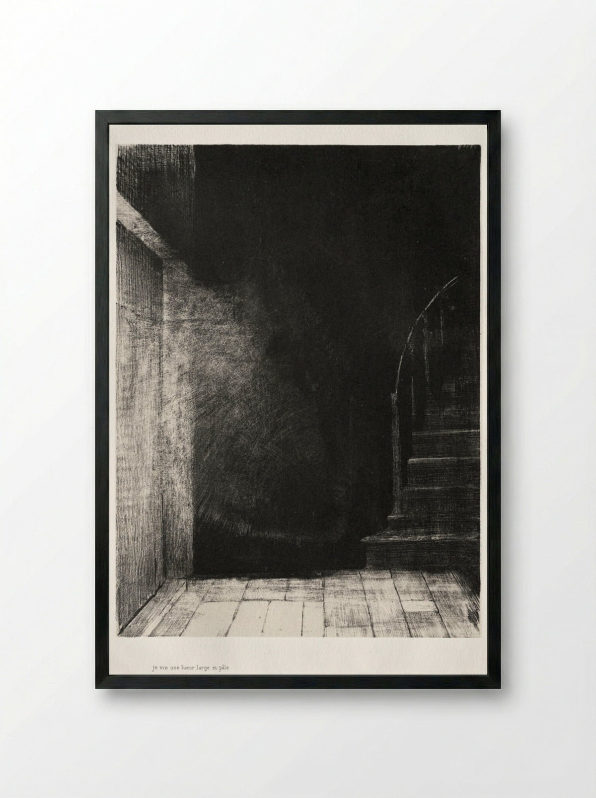 I Saw a Flash of Light, Large and Pale - Odilon Redon - Framed Print Black