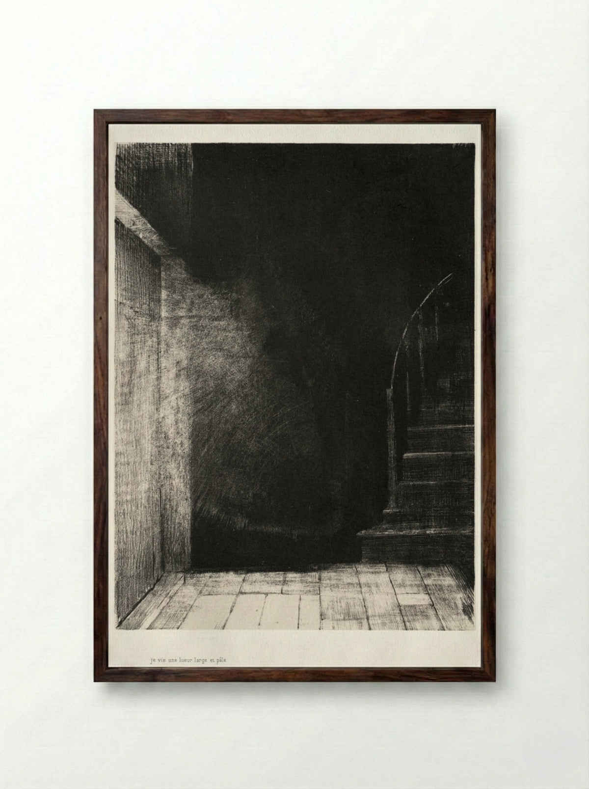 I Saw a Flash of Light, Large and Pale - Odilon Redon - Framed Print Dark Wood